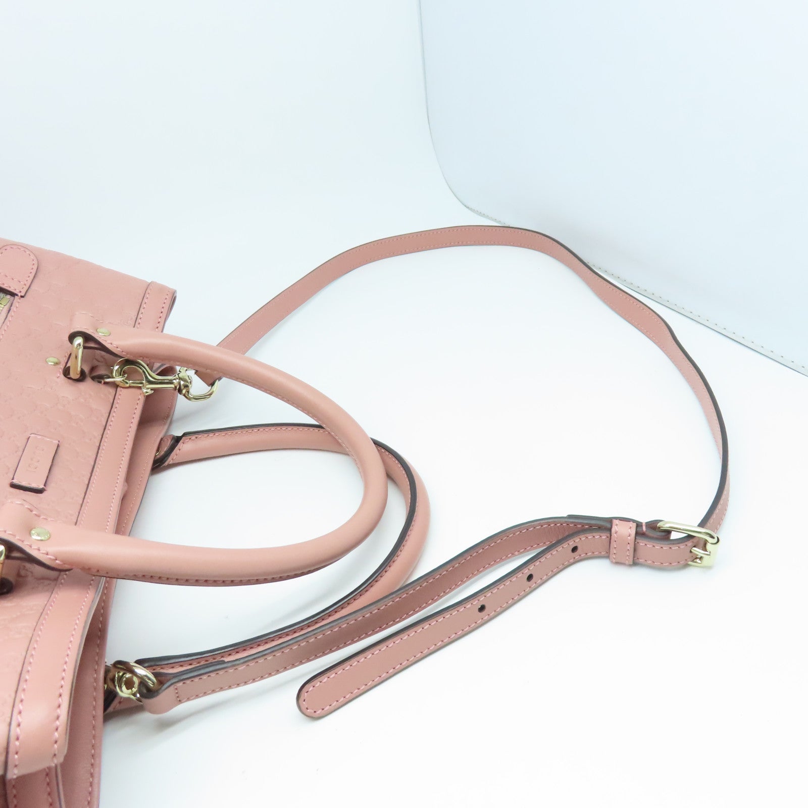 GUCCI Guccissima 2 Way Shoulder金扣手挽肩背兩用袋粉紅色