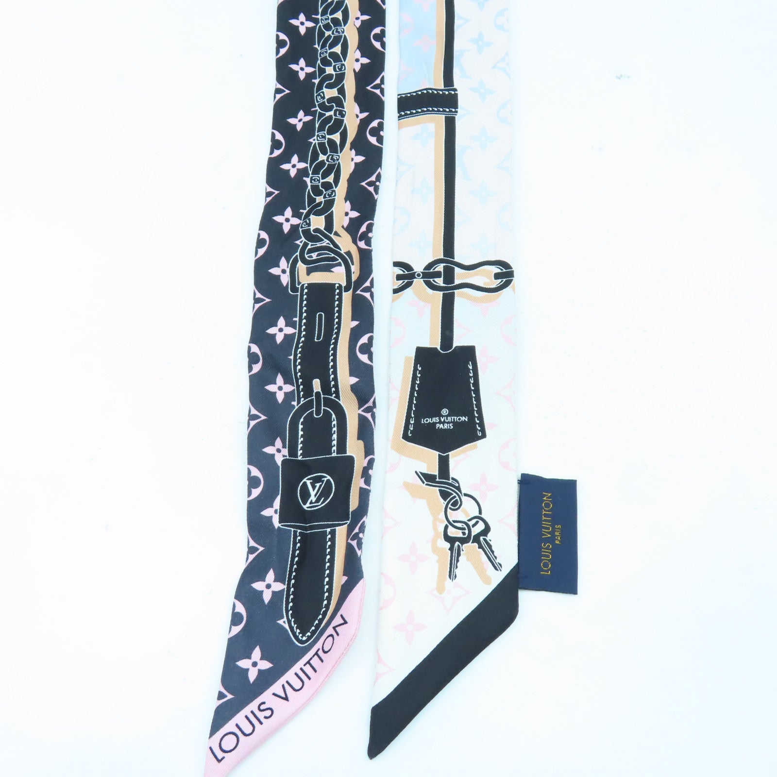 LOUIS VUITTON 絲質Scarf絲巾粉紅色/黑色/灰色