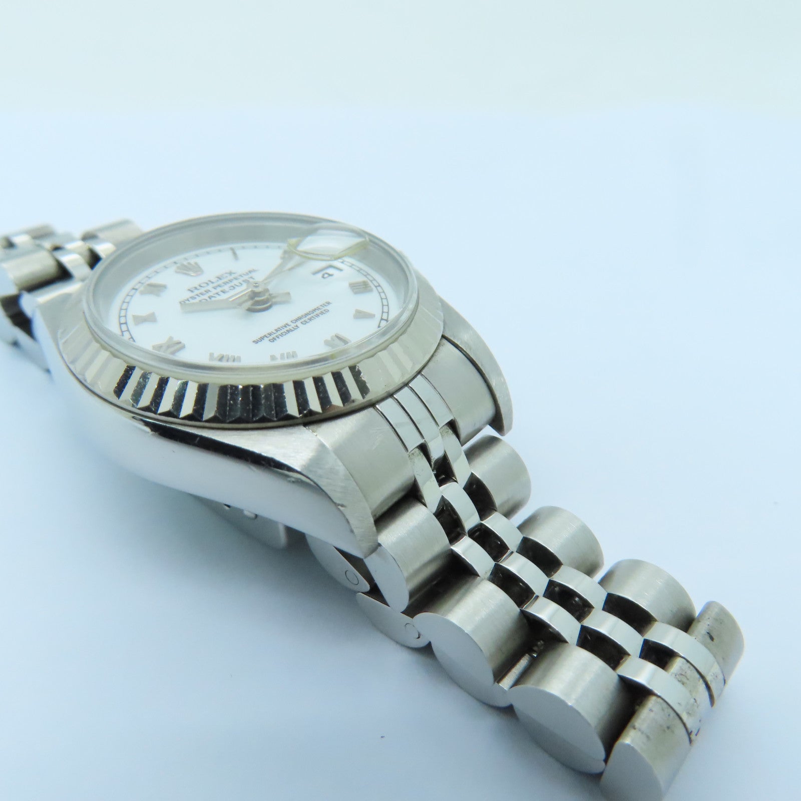 ROLEX Datejust 18K White Gold/Stainless Steel Watch Automatic Movement White