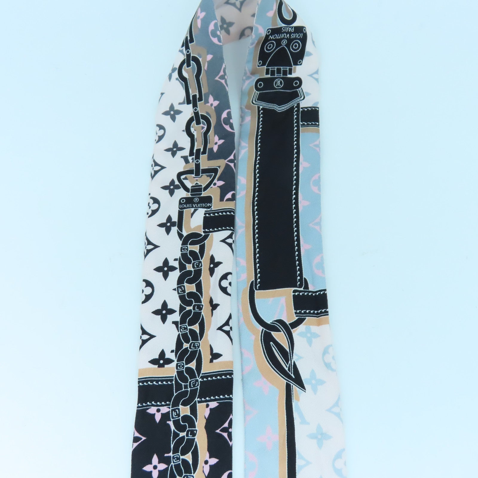 LOUIS VUITTON 絲質Scarf絲巾粉紅色/黑色/灰色