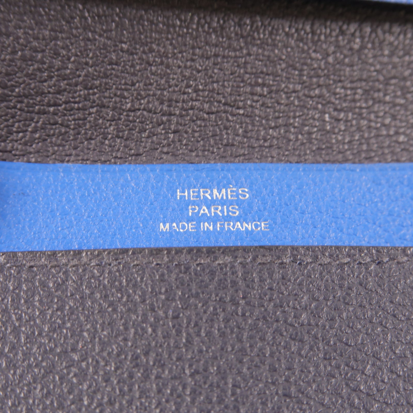 HERMES Evercolor皮革R M S Card Holder銀扣卡片套深藍色