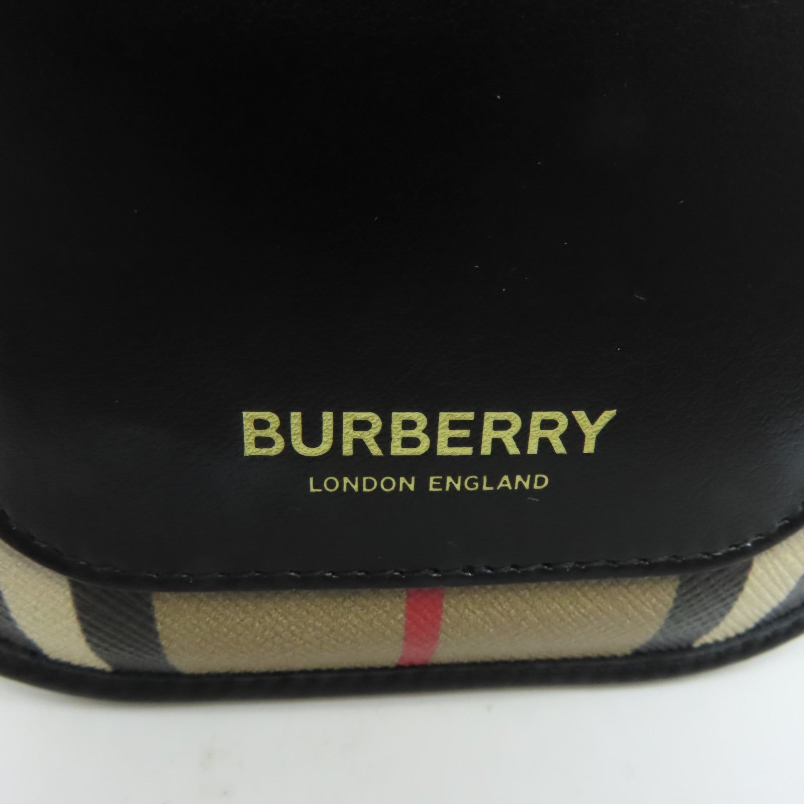 BURBERRY 塗層皮革Phone Shoulder Bag銀扣肩背袋啡色/黑色