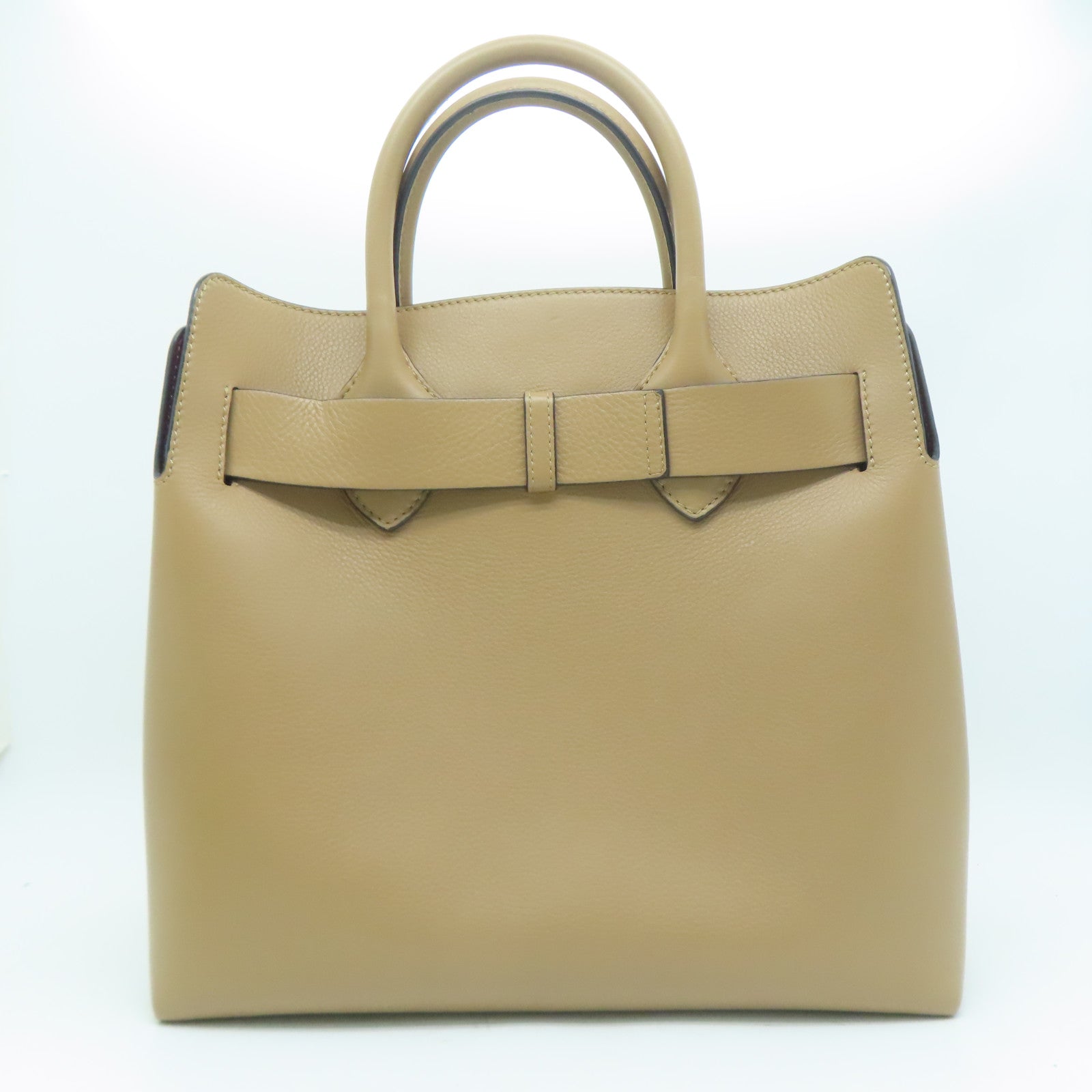 BURBERRY 牛皮皮革2Way Shoulder金扣手挽肩背兩用袋啡色