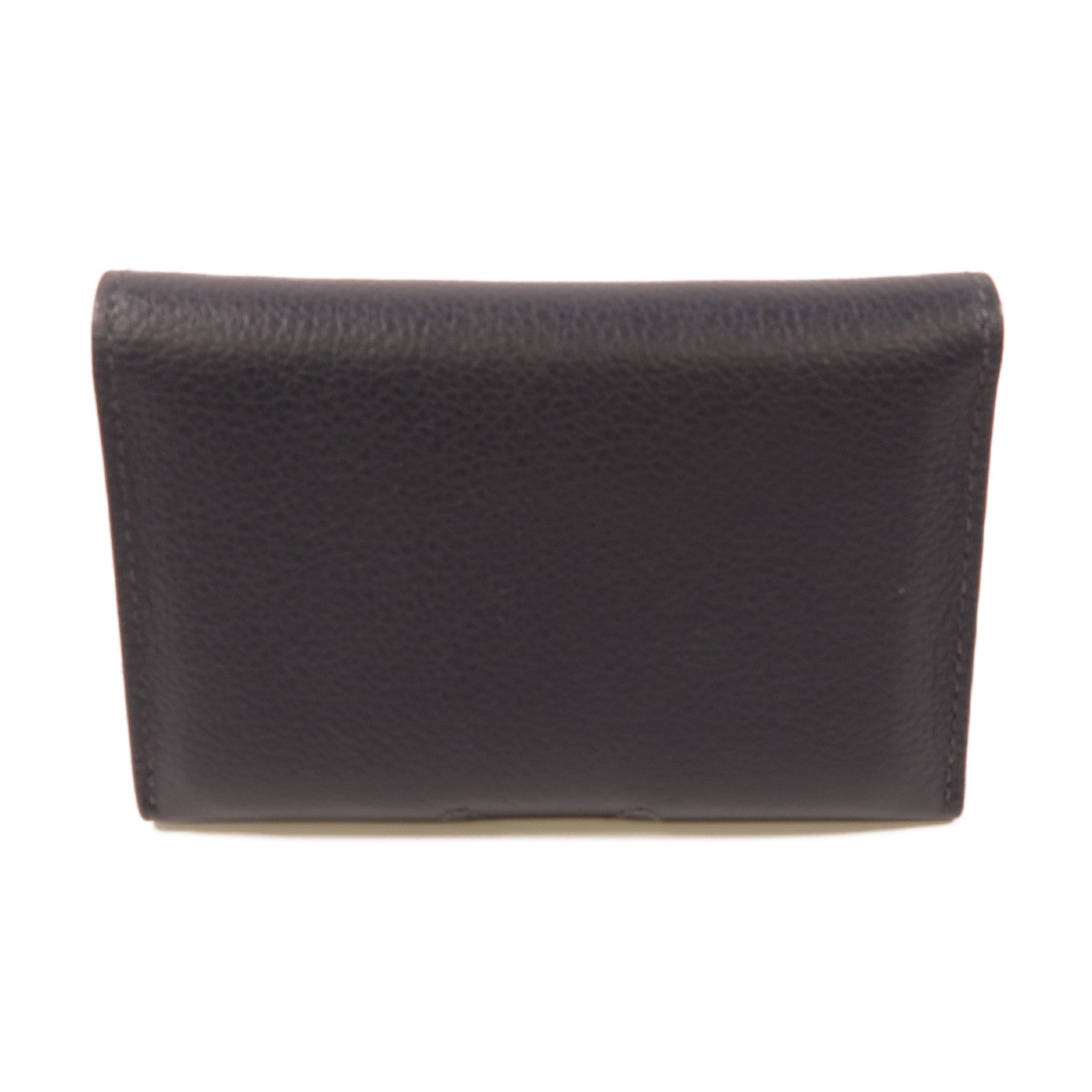 HERMES Evercolor皮革R M S Card Holder銀扣卡片套深藍色
