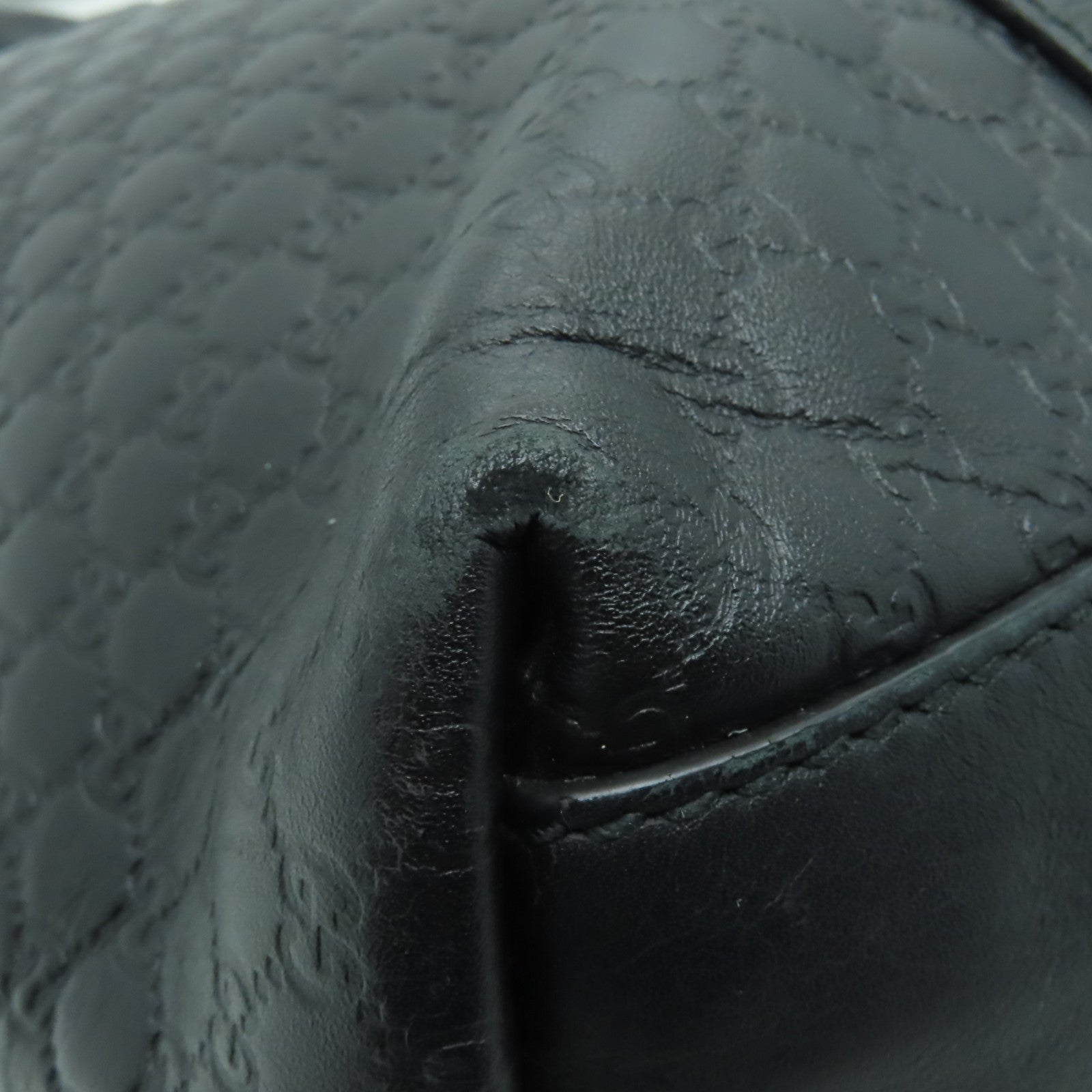 GUCCI 皮革2way Shoulder Bag金扣手挽肩背兩用袋黒色