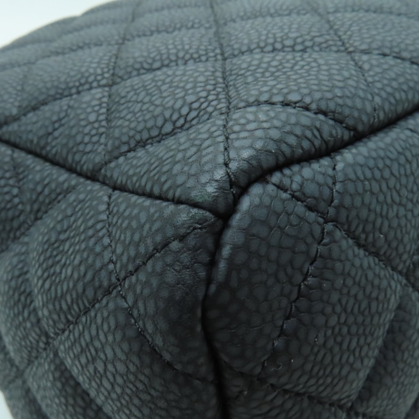 CHANEL 菱格牛皮皮革Chain Shoulder Bag銀扣鏈帶肩背袋灰色