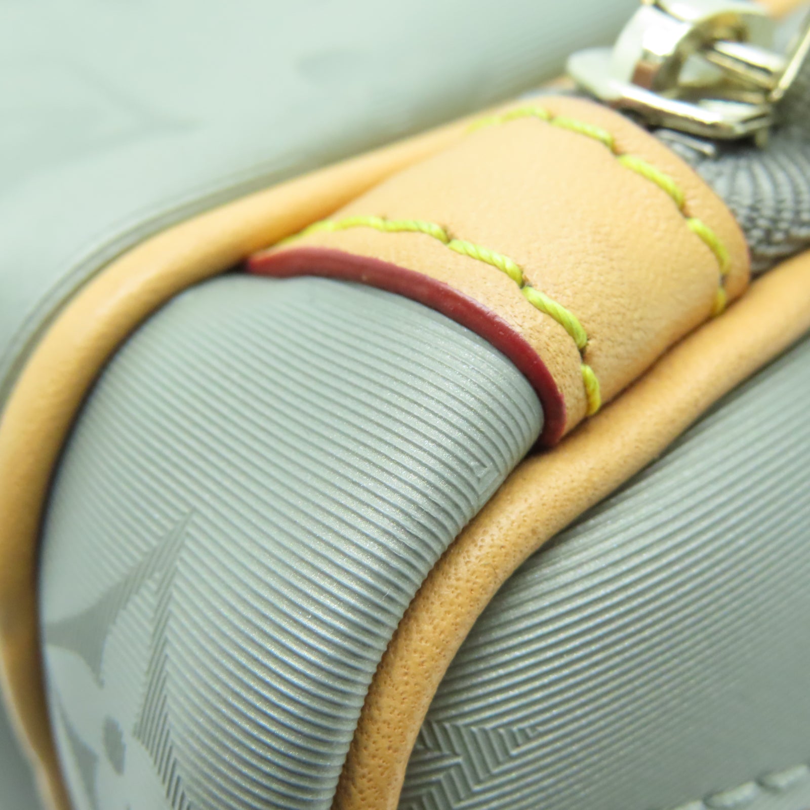 LOUIS VUITTON Mono-Titanium Camera Bag gold buckle shoulder bag silver
