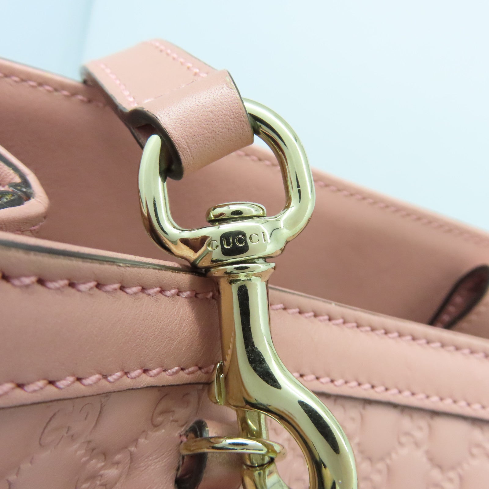 GUCCI Guccissima 2 Way Shoulder金扣手挽肩背兩用袋粉紅色