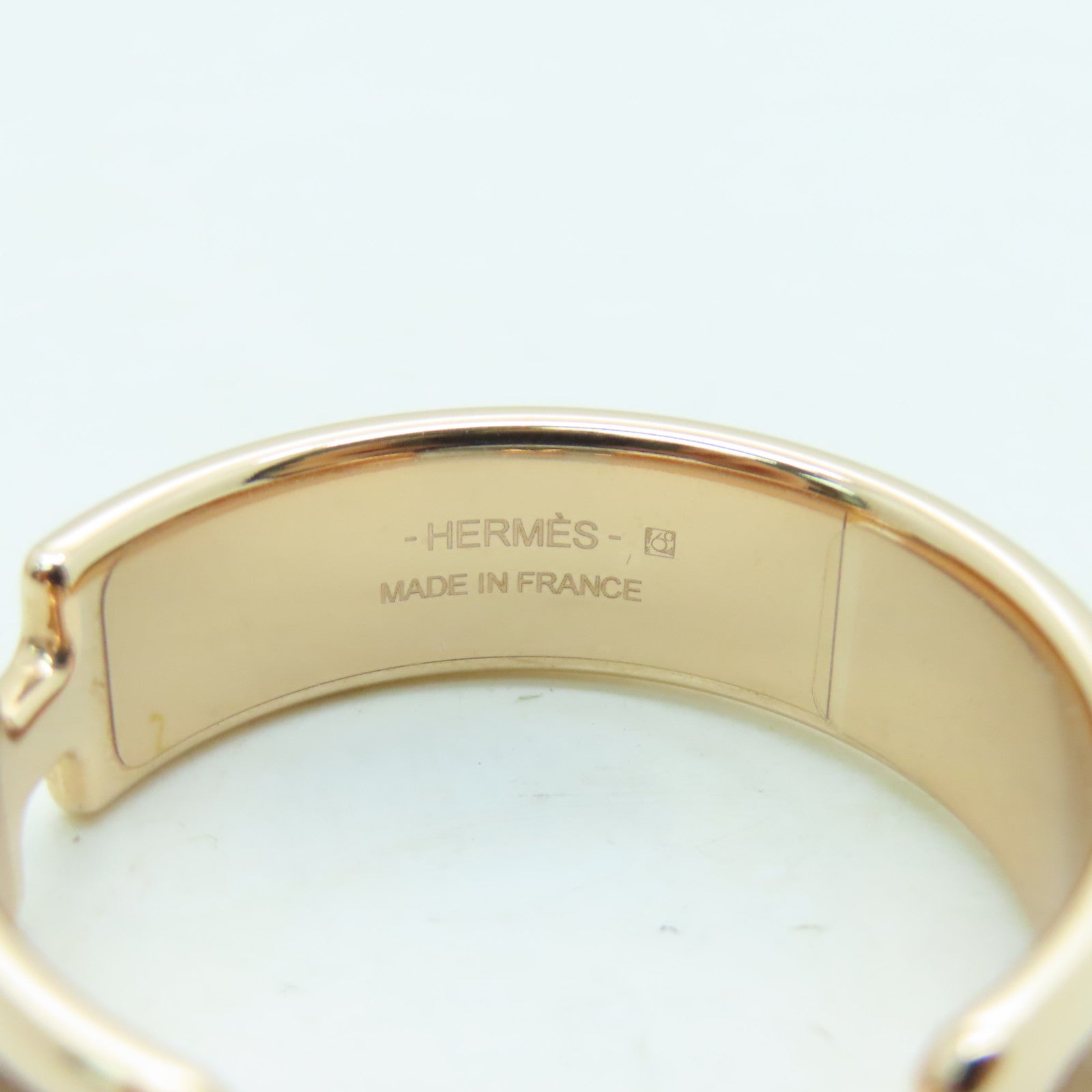 HERMES Epsom Leather/Metal Olympe Earring Gold Buckle Brown/Gold