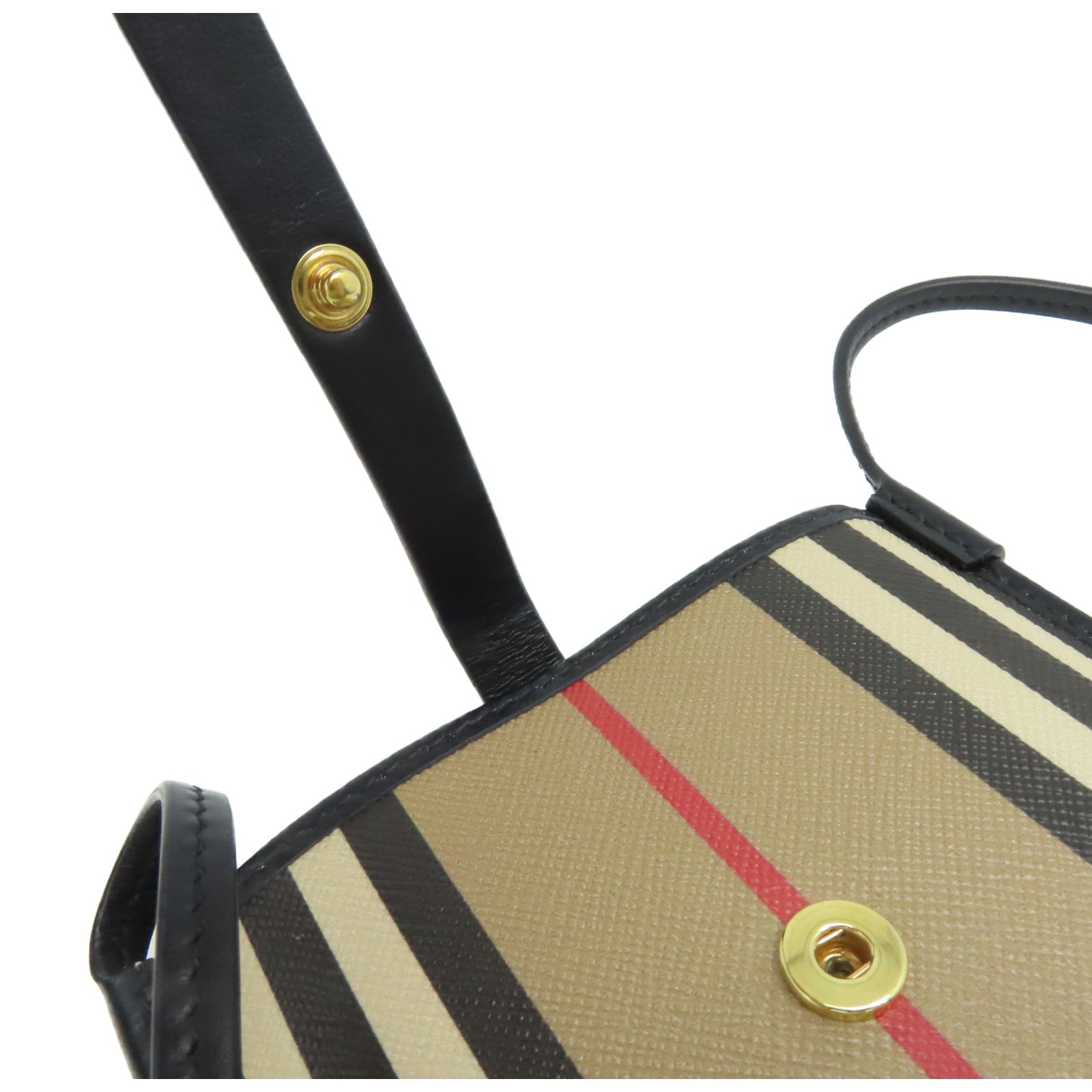 BURBERRY 塗層皮革Phone Shoulder Bag銀扣肩背袋啡色/黑色
