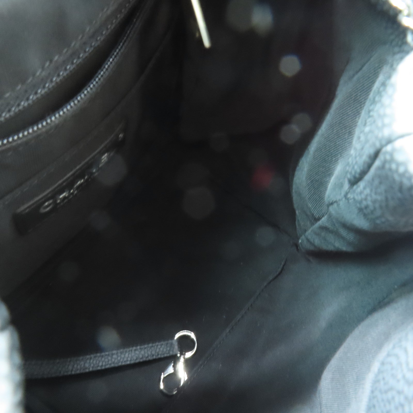 CHANEL 菱格牛皮皮革Chain Shoulder Bag銀扣鏈帶肩背袋灰色