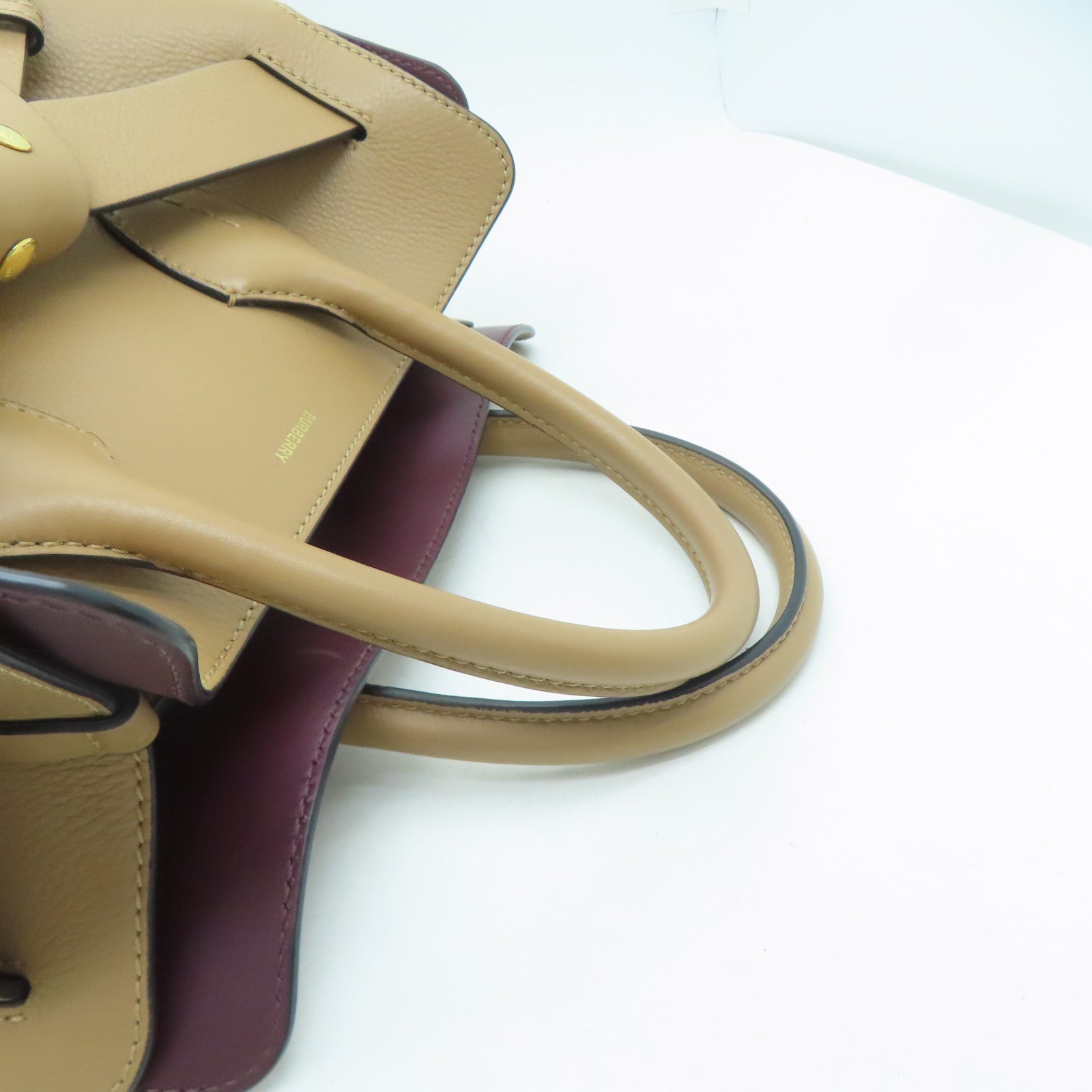BURBERRY 牛皮皮革2Way Shoulder金扣手挽肩背兩用袋啡色