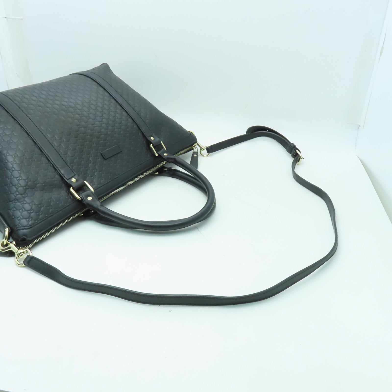 GUCCI 皮革2way Shoulder Bag金扣手挽肩背兩用袋黒色