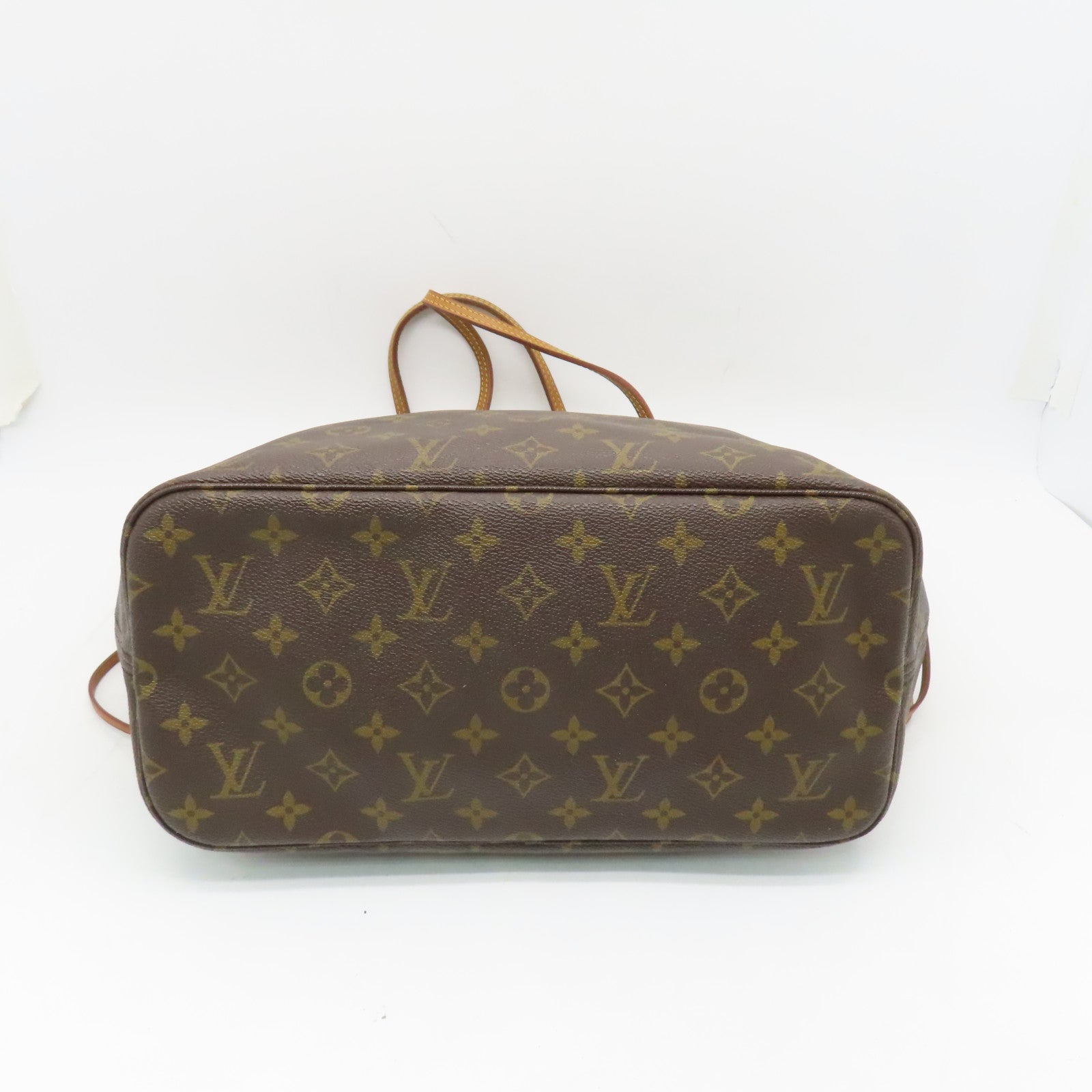 LOUIS VUITTON Monogram Neverfull MM gold buckle shoulder bag / hand bag brown
