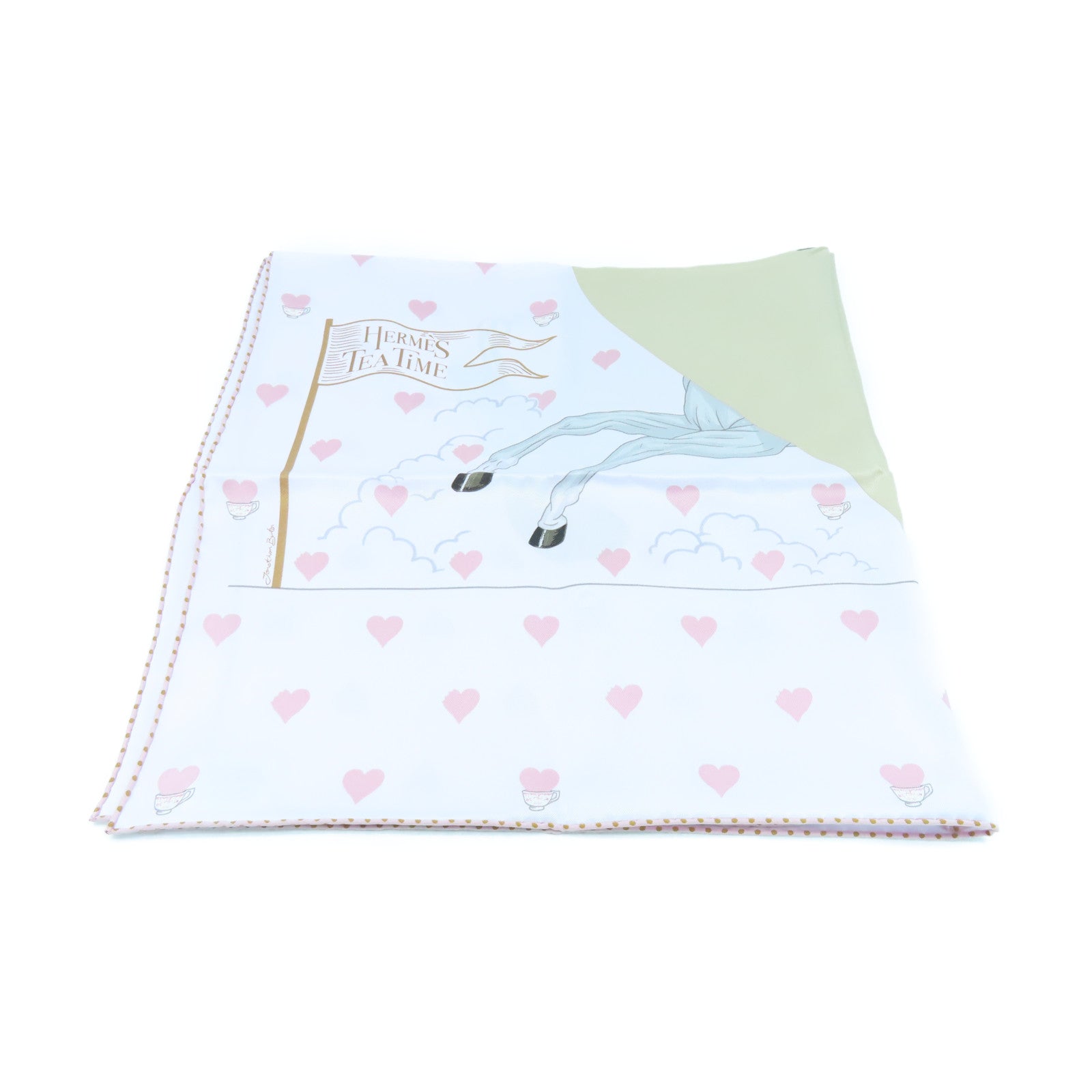 HERMES 絲質Scarf絲巾粉紅色/米色/灰色/啡色