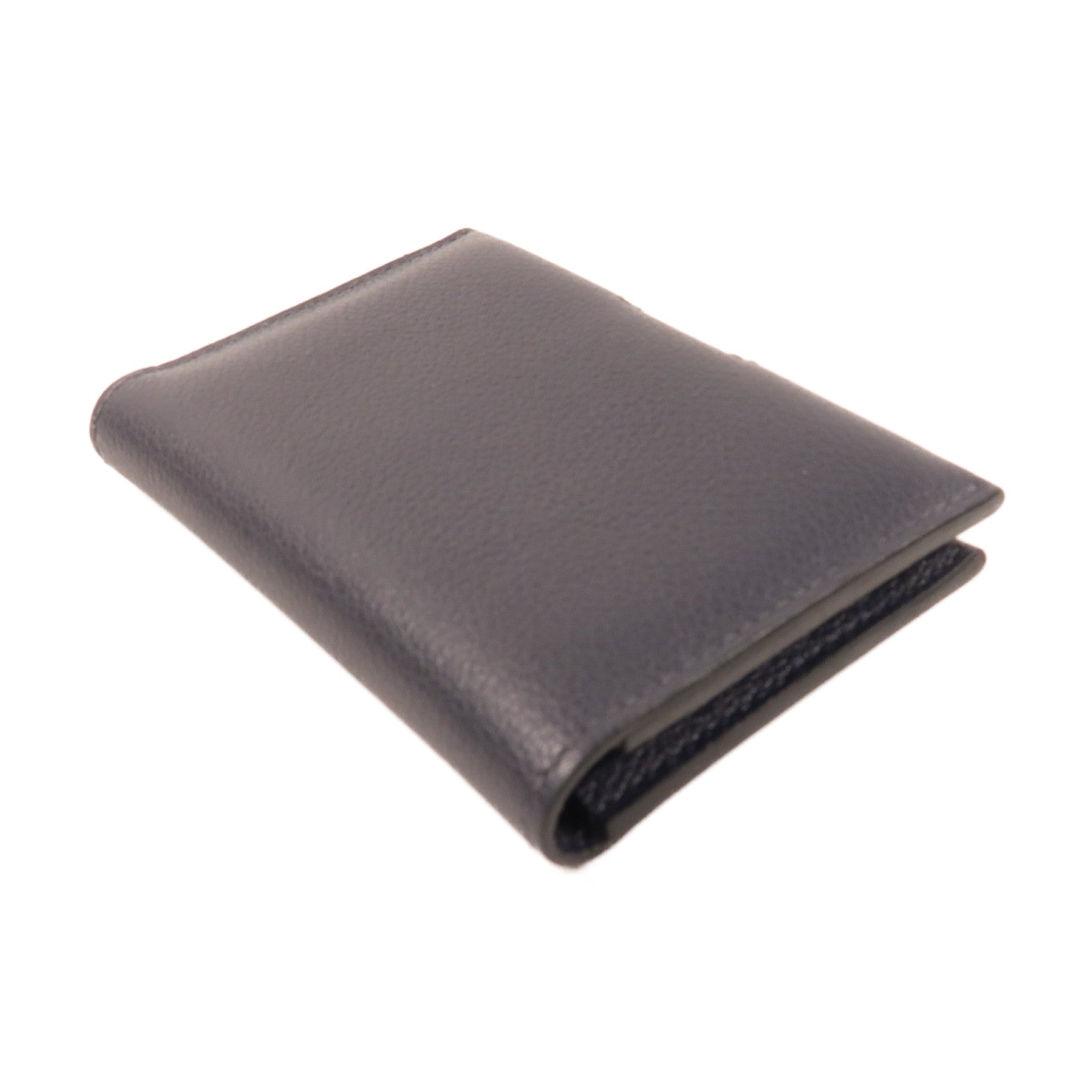 HERMES Evercolor皮革R M S Card Holder銀扣卡片套深藍色