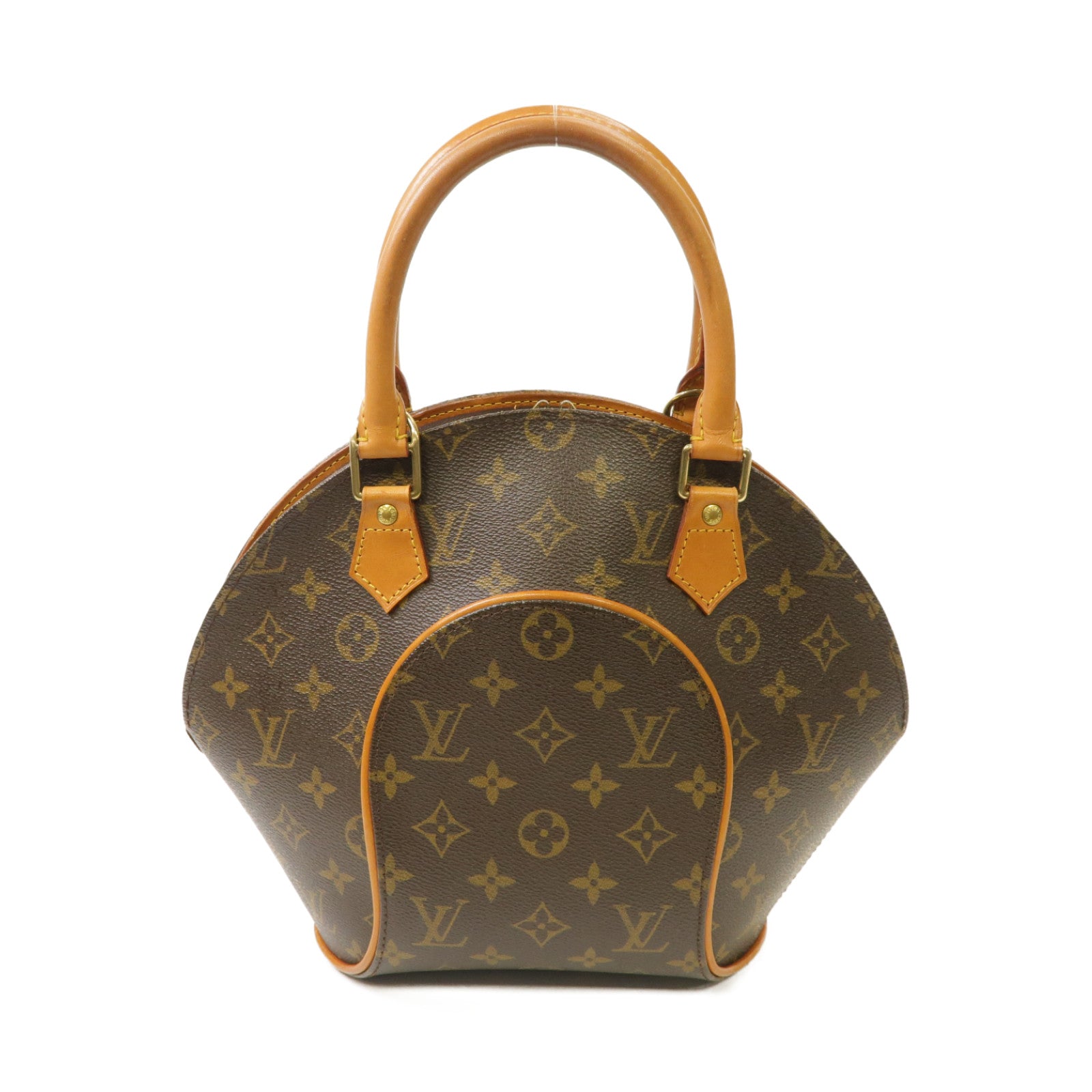 LOUIS VUITTON Monogram Elipse PM金扣手挽袋棕色