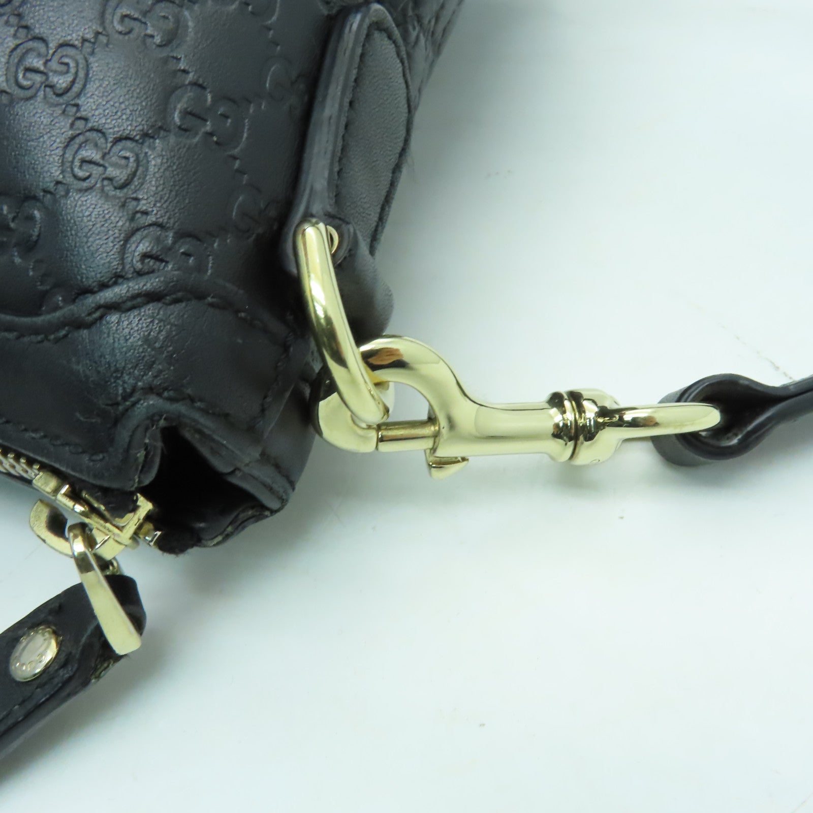 GUCCI 皮革2way Shoulder Bag金扣手挽肩背兩用袋黒色