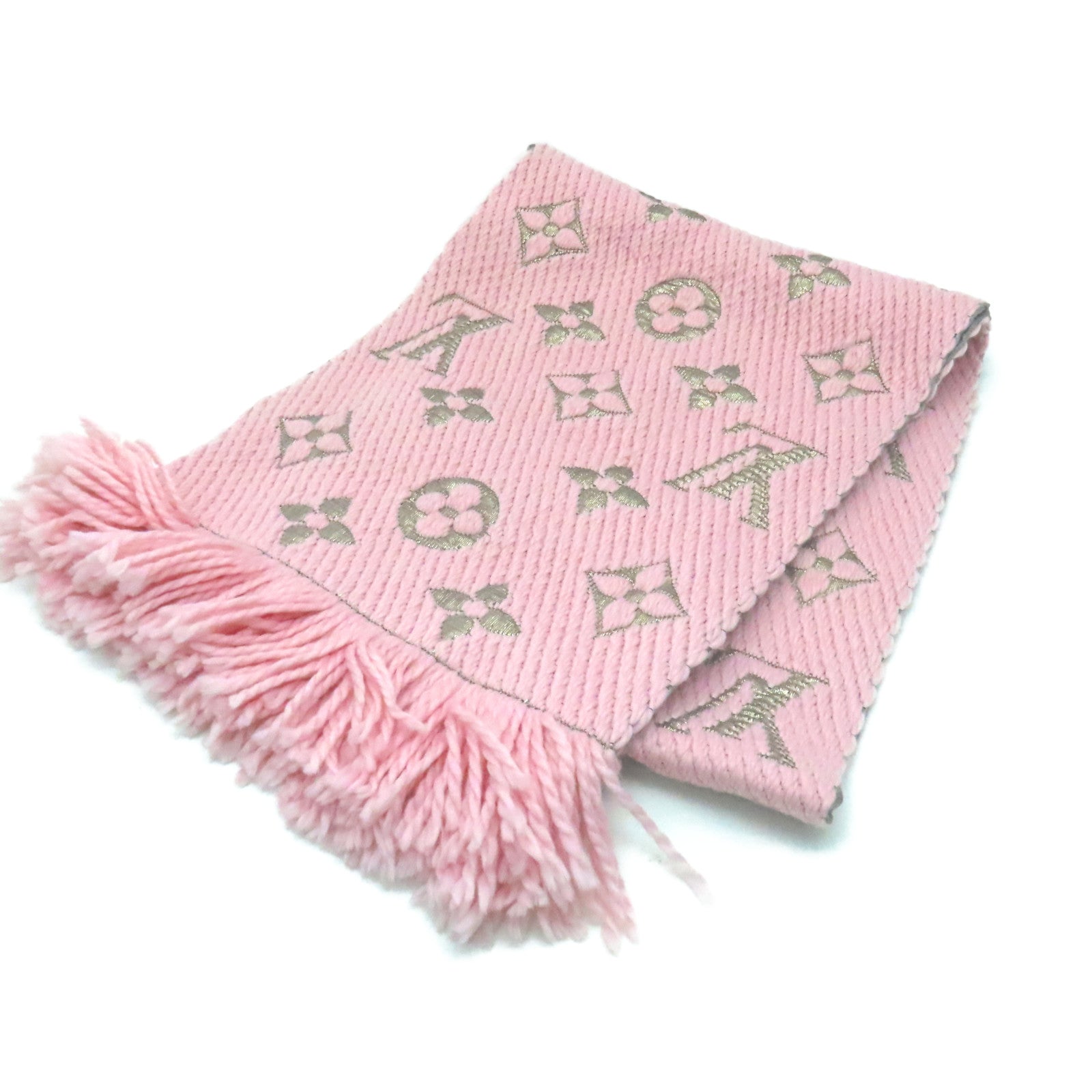 LOUIS VUITTON 羊毛絲質Scarf圍巾粉紅色