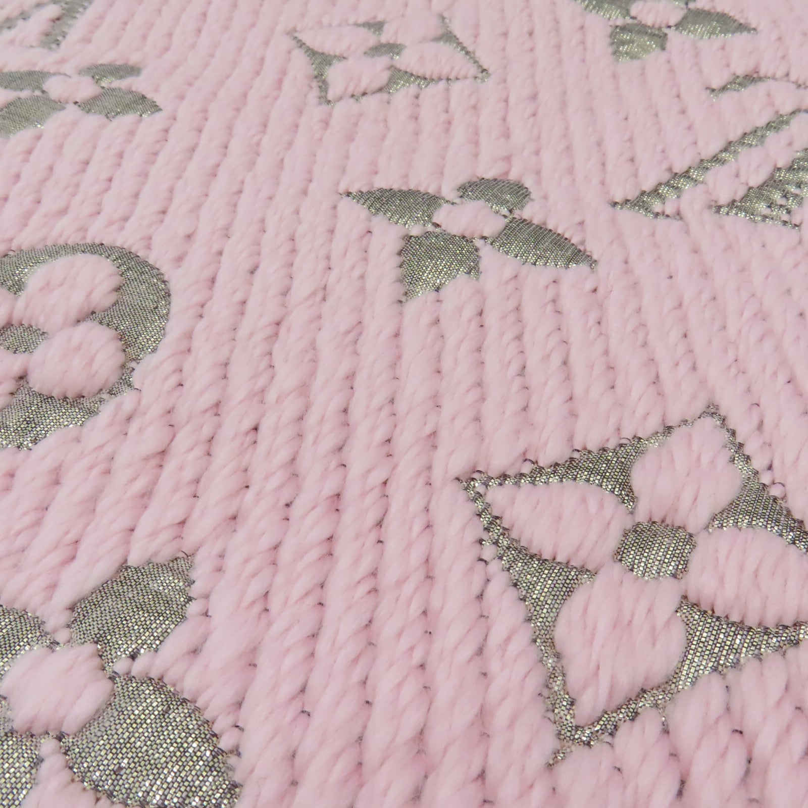 LOUIS VUITTON 羊毛絲質Scarf圍巾粉紅色