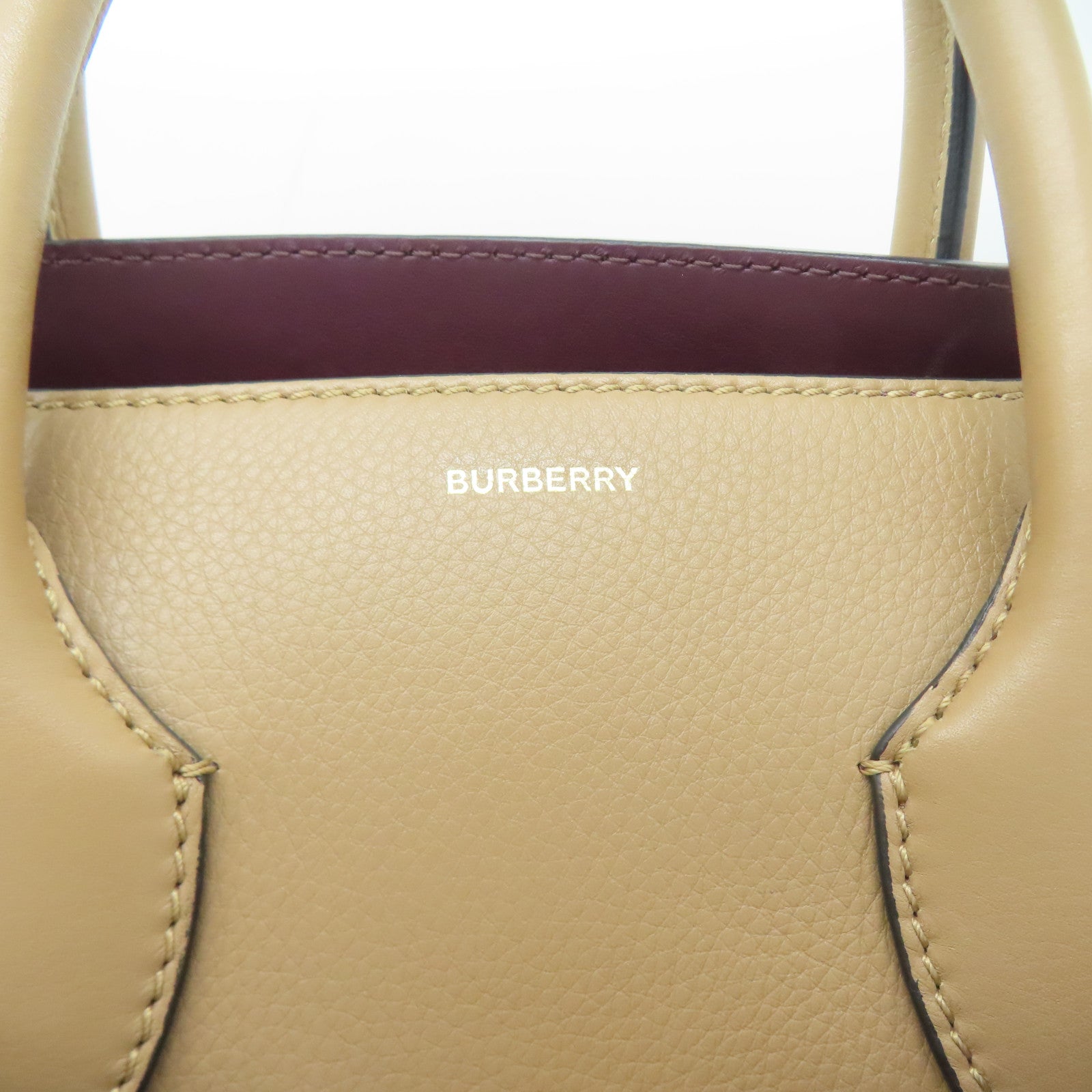BURBERRY 牛皮皮革2Way Shoulder金扣手挽肩背兩用袋啡色