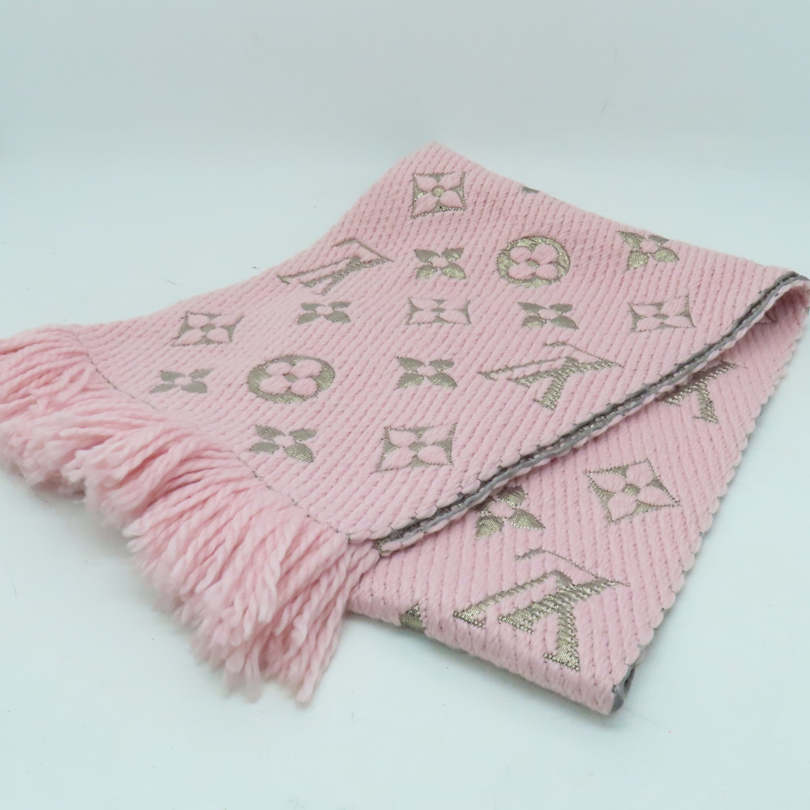 LOUIS VUITTON 羊毛絲質Scarf圍巾粉紅色