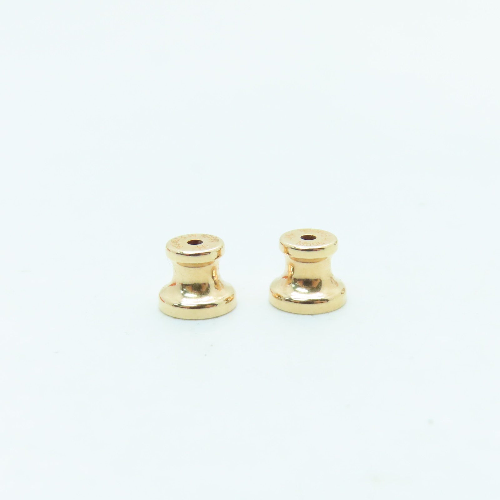 HERMES Epsom Leather/Metal Olympe Earring Gold Buckle Brown/Gold