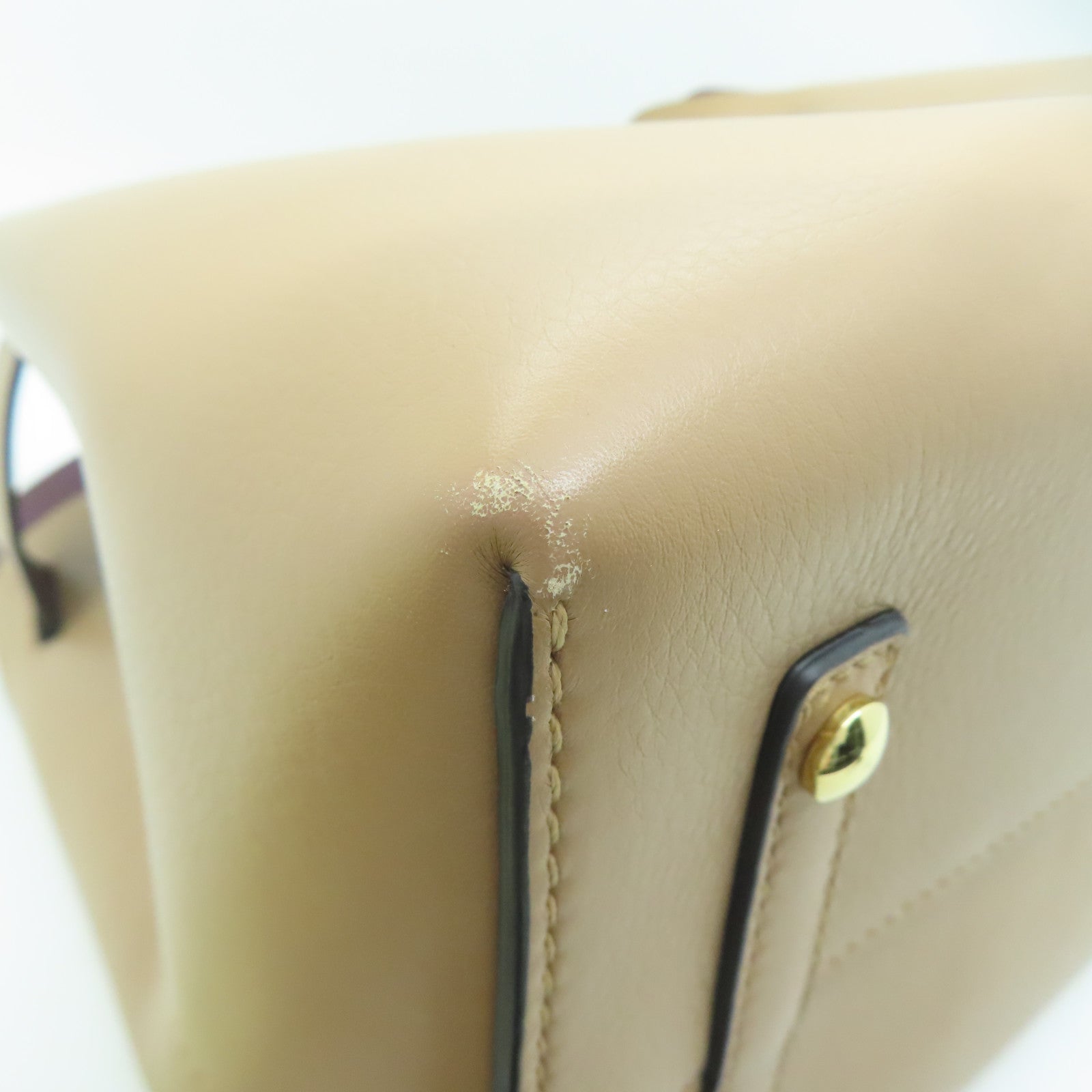 BURBERRY 牛皮皮革2Way Shoulder金扣手挽肩背兩用袋啡色
