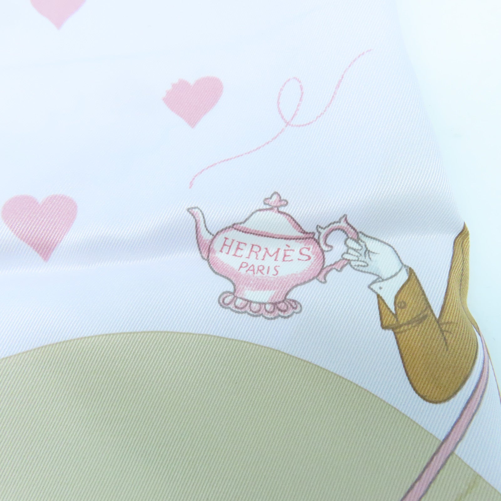HERMES 絲質Scarf絲巾粉紅色/米色/灰色/啡色