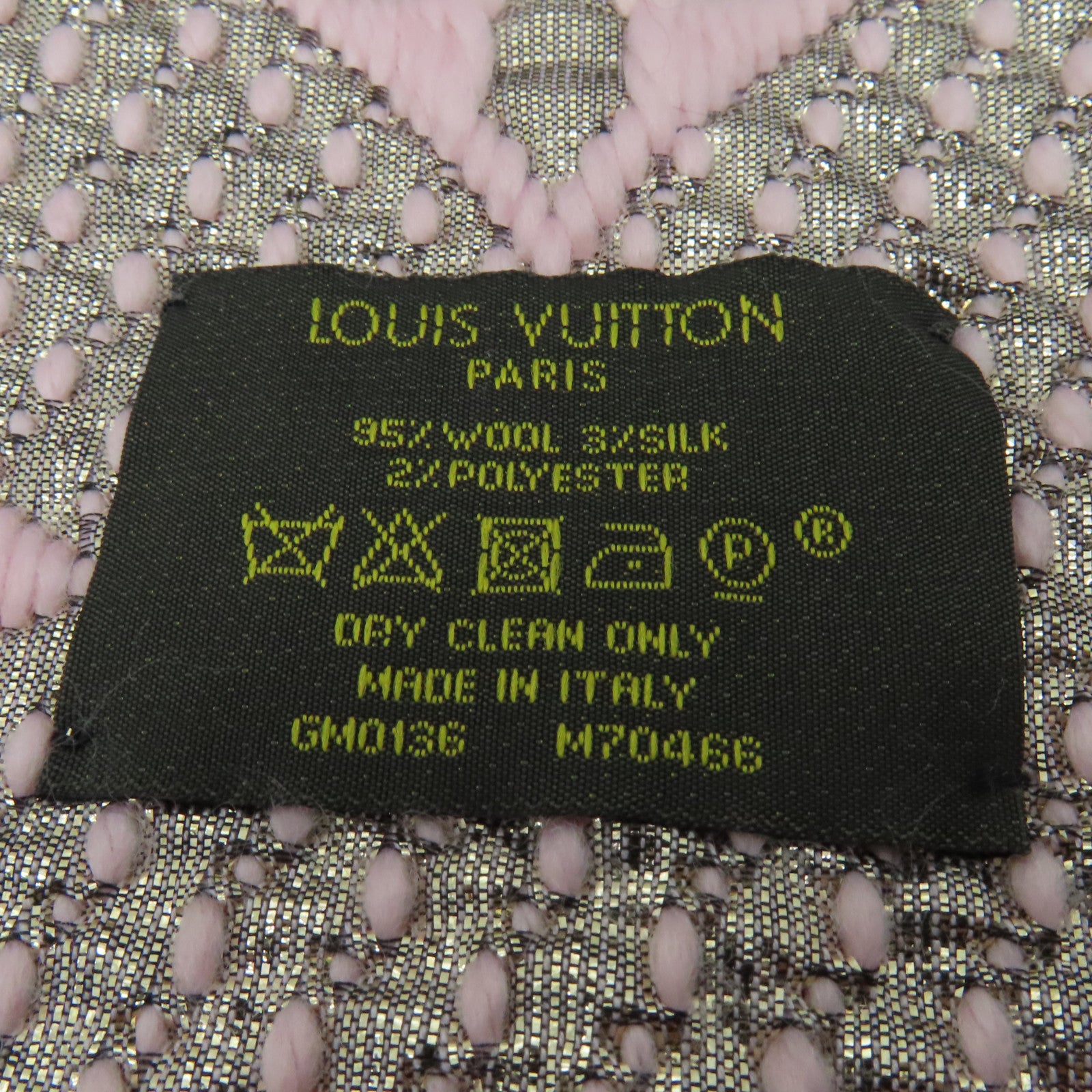 LOUIS VUITTON 羊毛絲質Scarf圍巾粉紅色