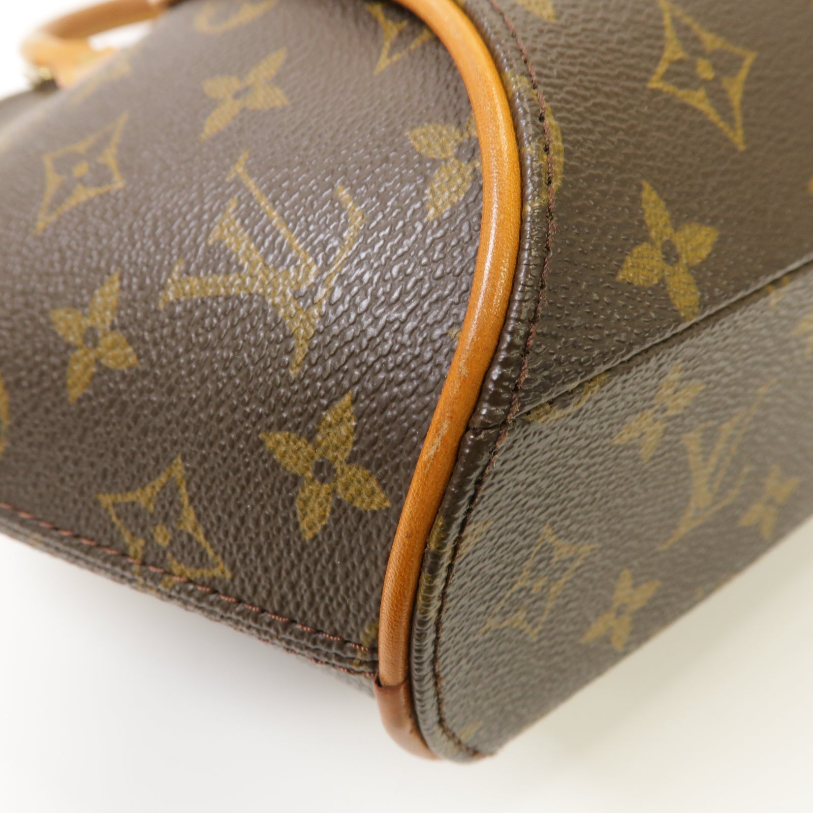 LOUIS VUITTON Monogram Elipse PM金扣手挽袋棕色