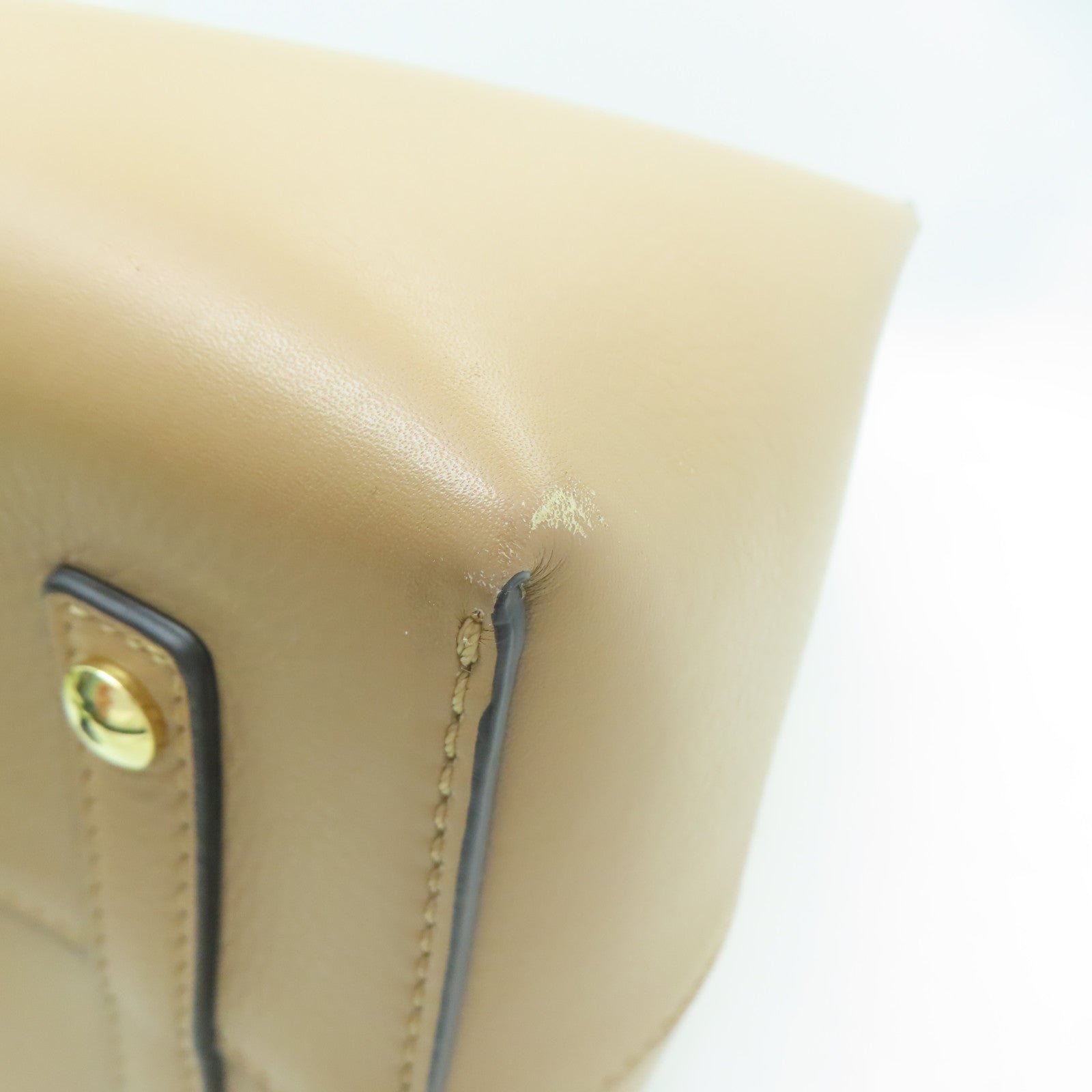 BURBERRY 牛皮皮革2Way Shoulder金扣手挽肩背兩用袋啡色