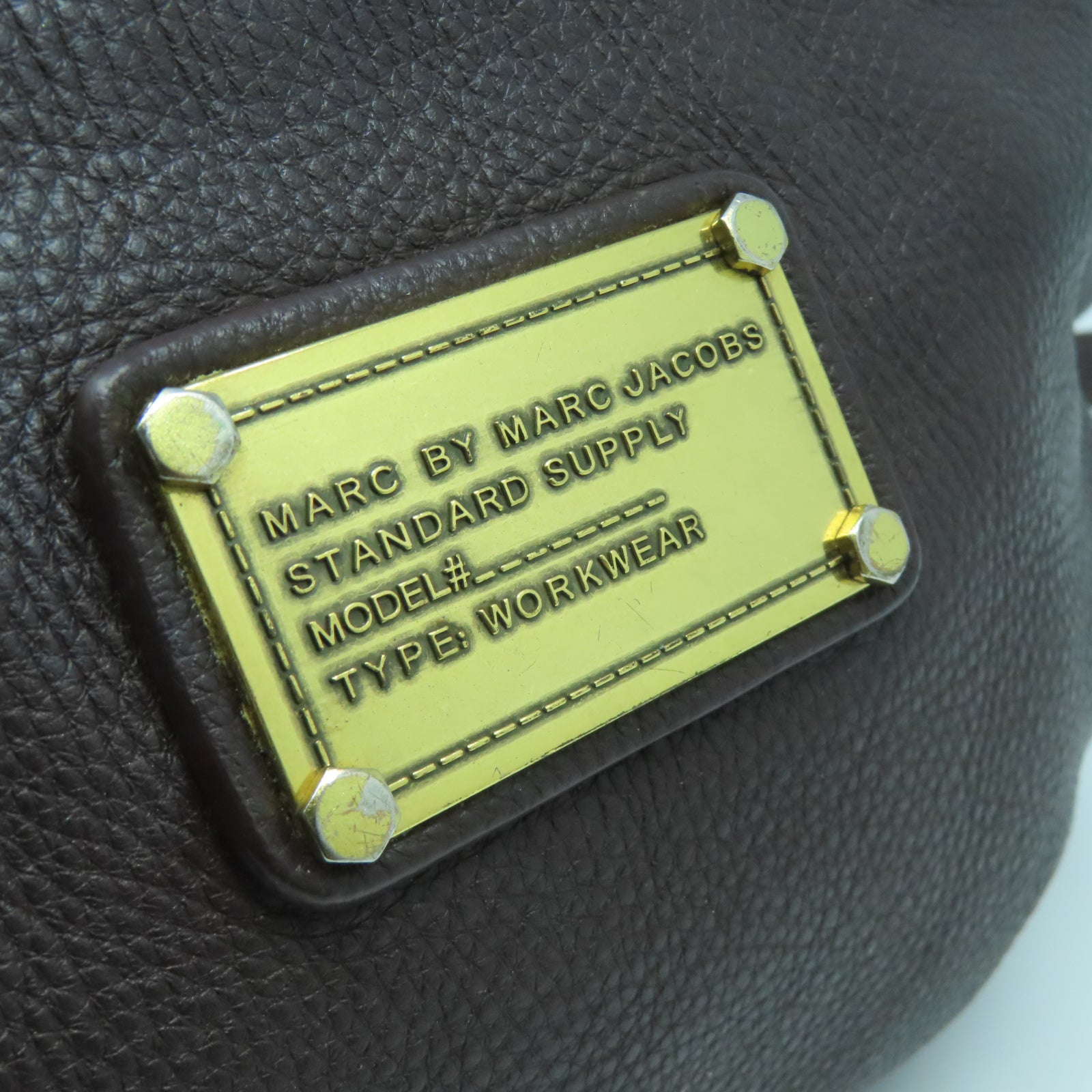 MARC BY MARC JACOBS 【激減優惠】牛皮皮革Shoulder Bag金扣肩背袋啡色