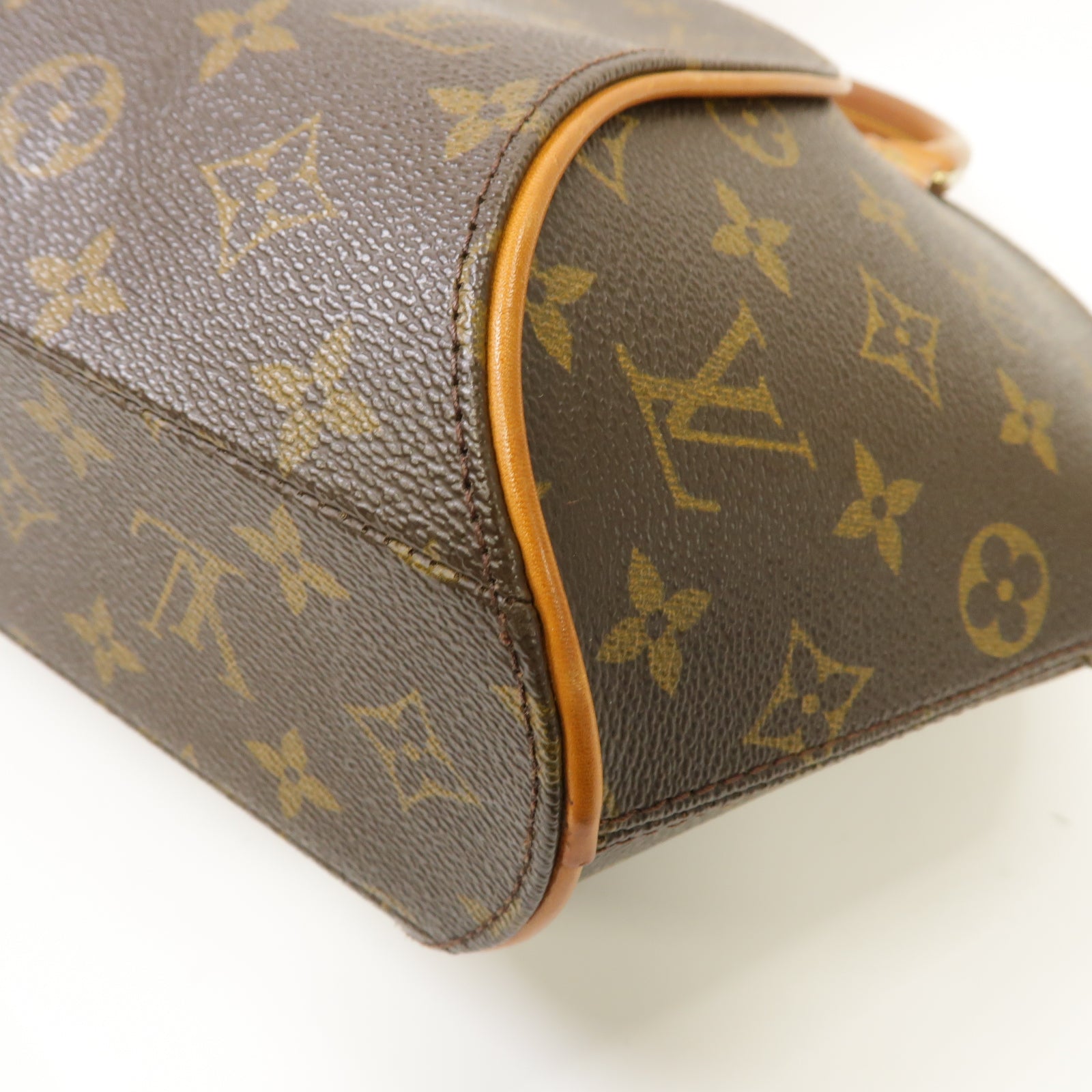 LOUIS VUITTON Monogram Elipse PM金扣手挽袋棕色