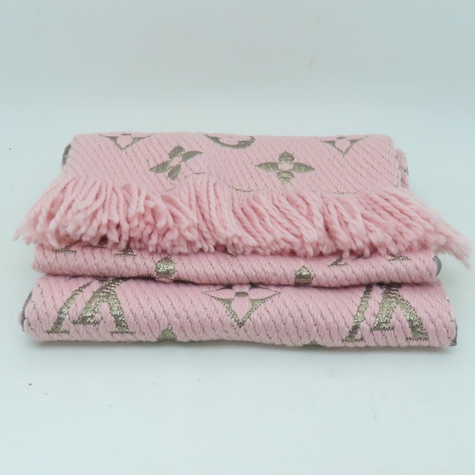 LOUIS VUITTON 羊毛絲質Scarf圍巾粉紅色