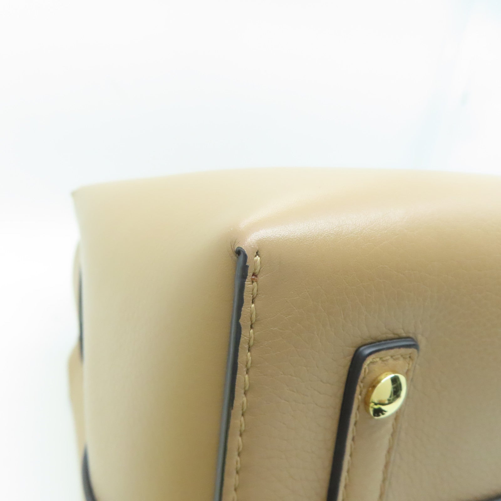BURBERRY 牛皮皮革2Way Shoulder金扣手挽肩背兩用袋啡色