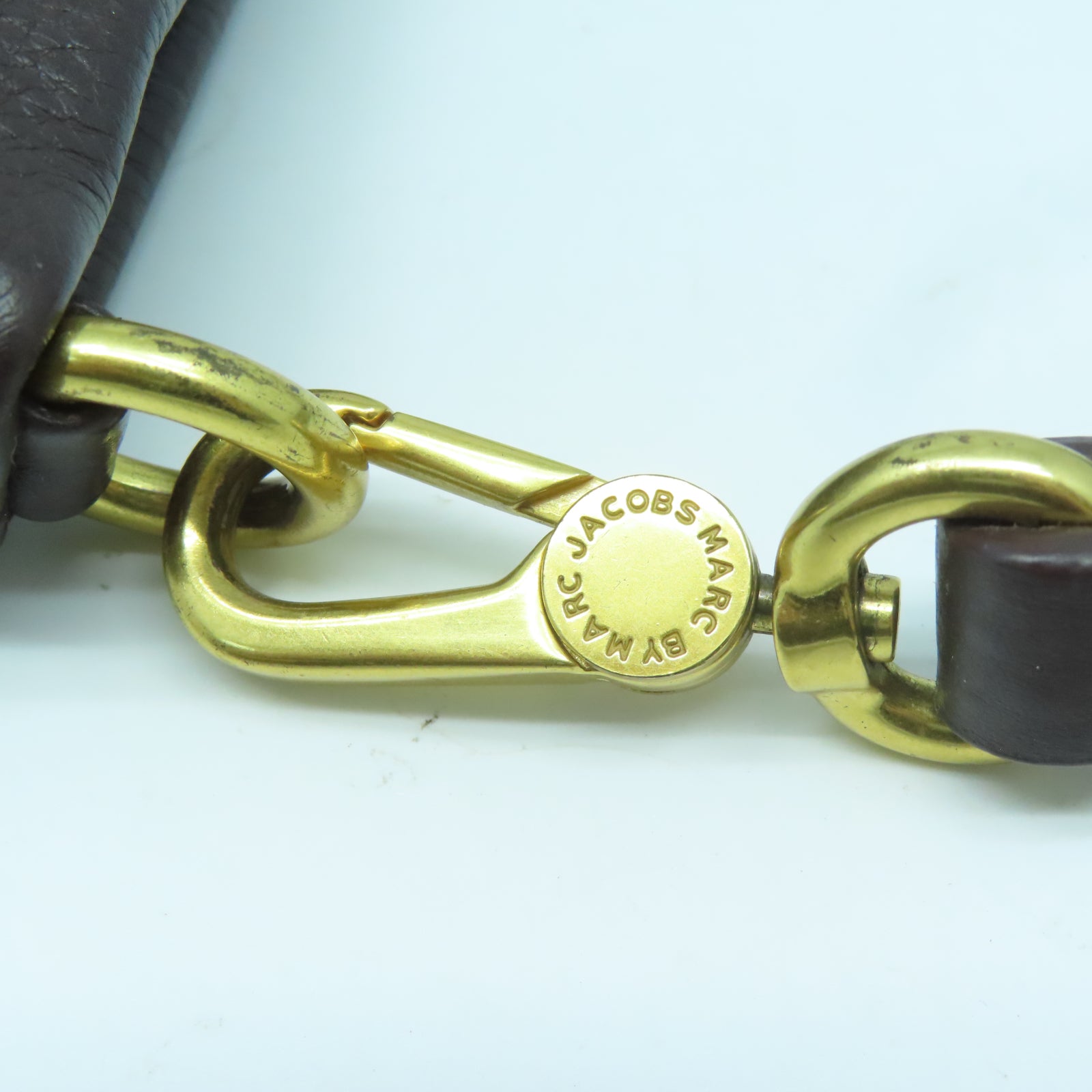 MARC BY MARC JACOBS 【激減優惠】牛皮皮革Shoulder Bag金扣肩背袋啡色