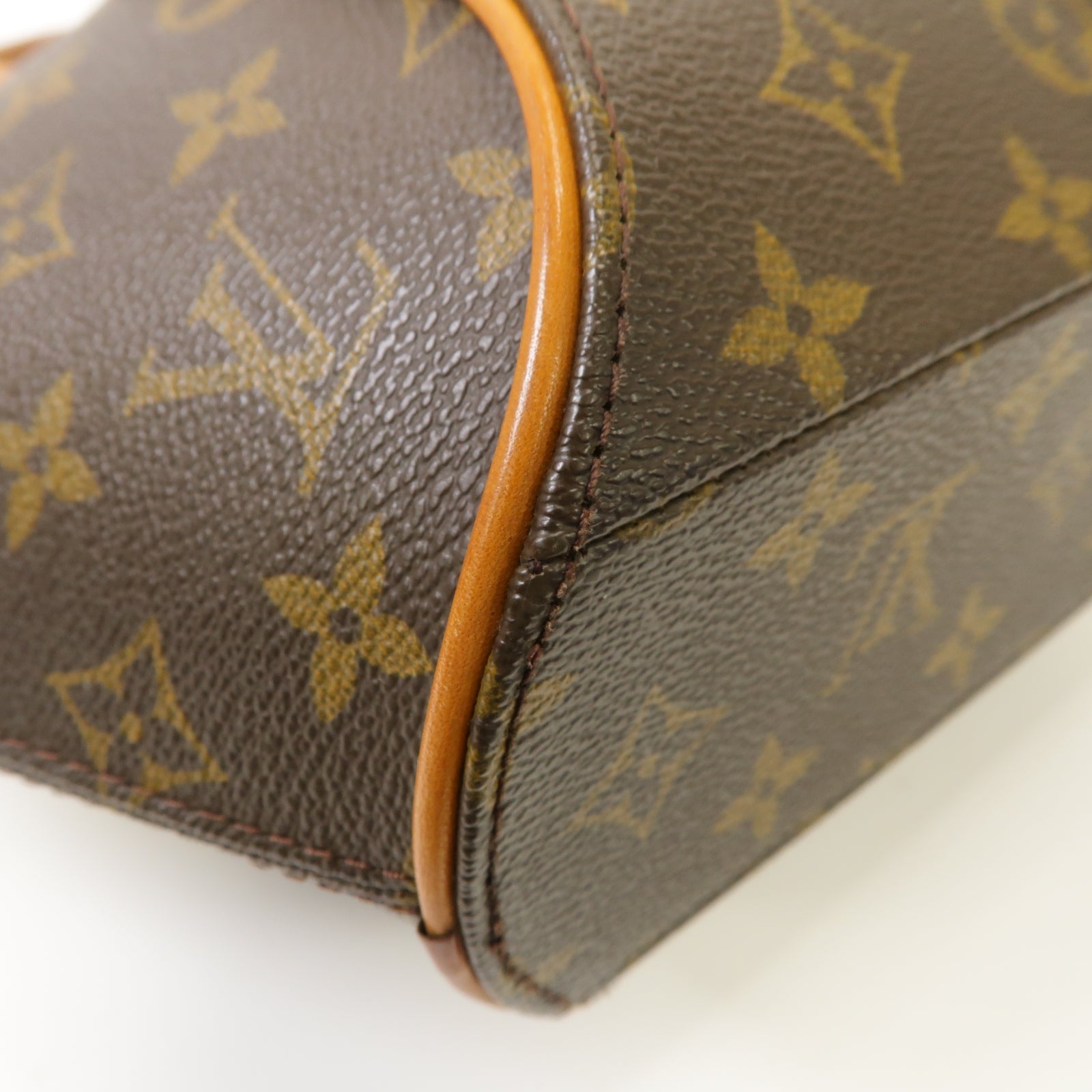 LOUIS VUITTON Monogram Elipse PM金扣手挽袋棕色