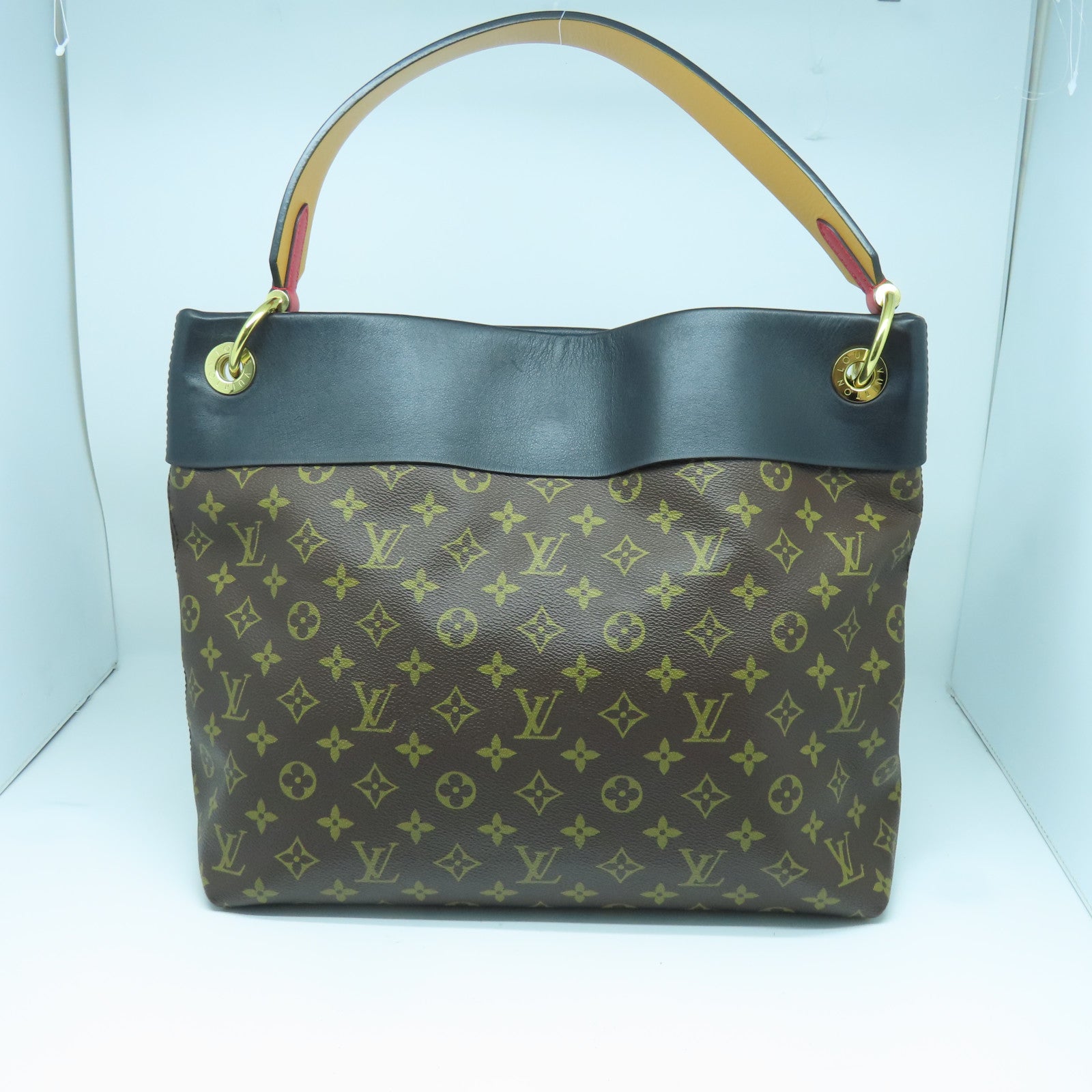 LOUIS VUITTON Monogram Tuileries金扣肩背袋棕色/黑色/红色