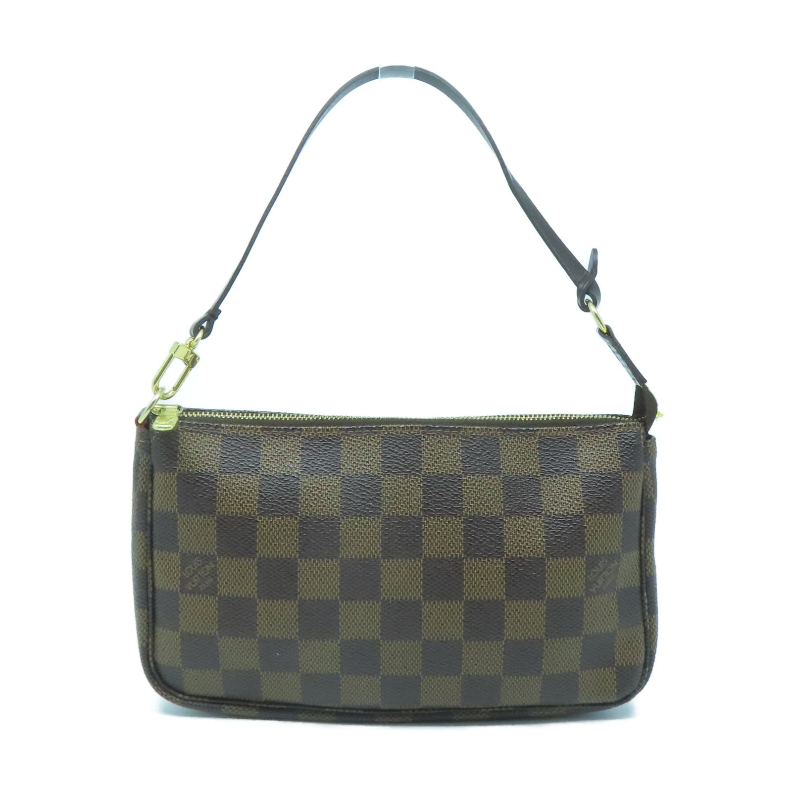 LOUIS VUITTON Damier Pochette Accessories金扣手拿包啡色