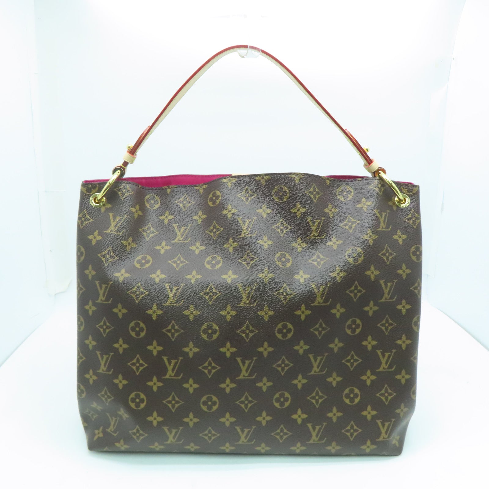 LOUIS VUITTON Monogram Graceful MM Gold Buckle Shoulder Bag Brown