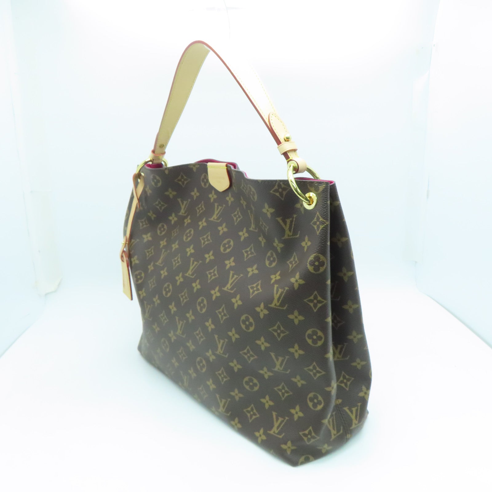 LOUIS VUITTON Monogram Graceful MM Gold Buckle Shoulder Bag Brown