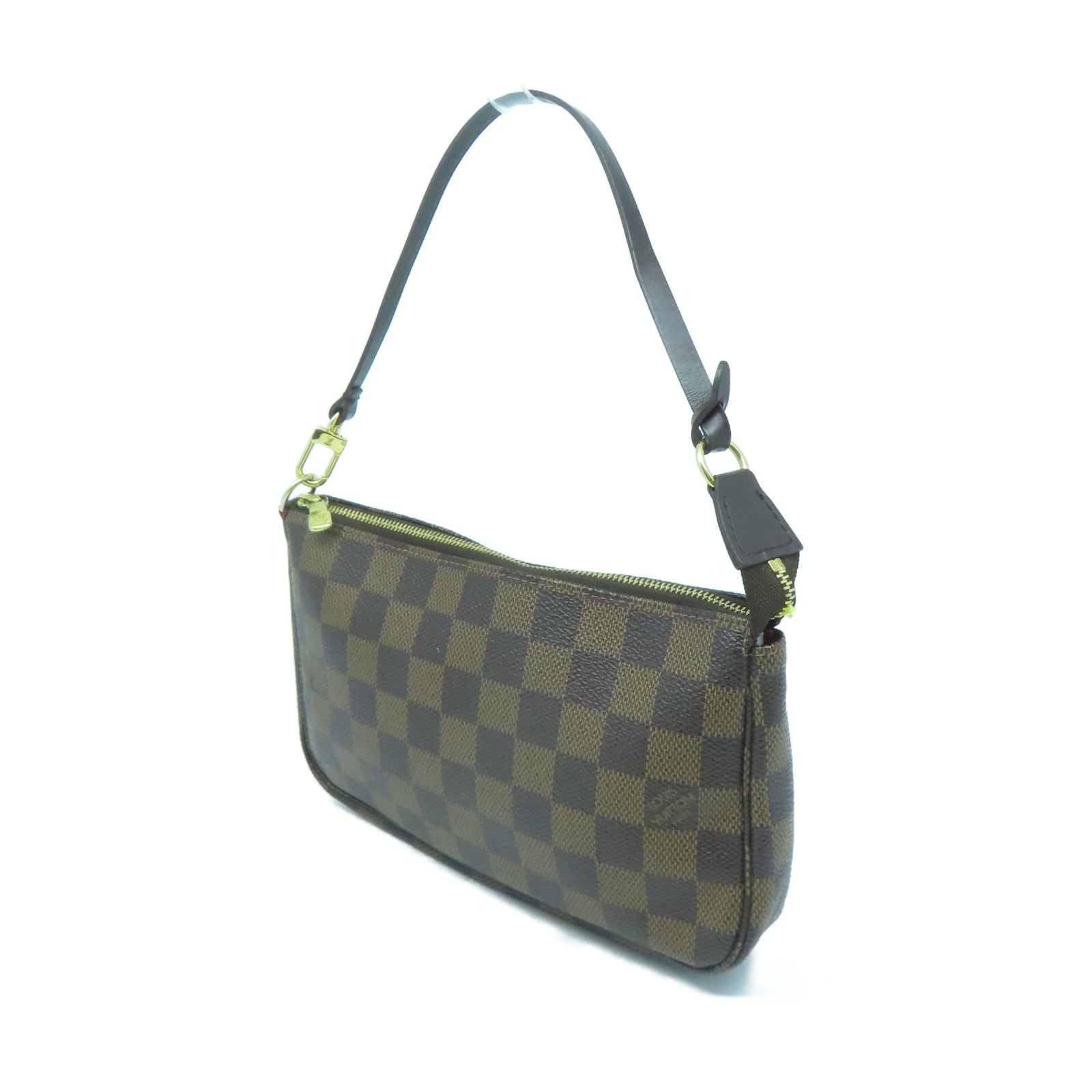 LOUIS VUITTON Damier Pochette Accessories金扣手拿包啡色