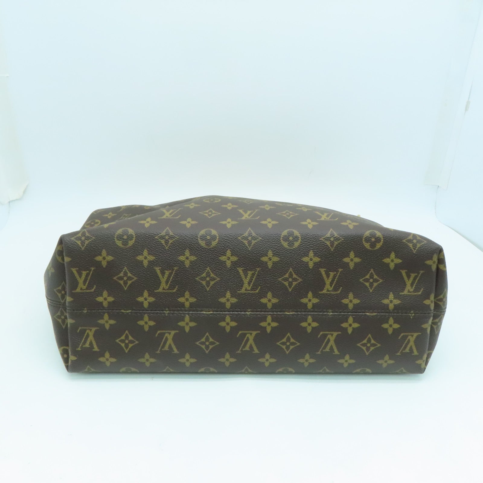 LOUIS VUITTON Monogram Graceful MM Gold Buckle Shoulder Bag Brown