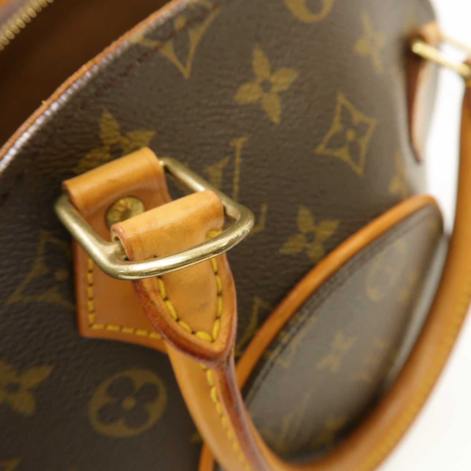 LOUIS VUITTON Monogram Elipse PM金扣手挽袋棕色