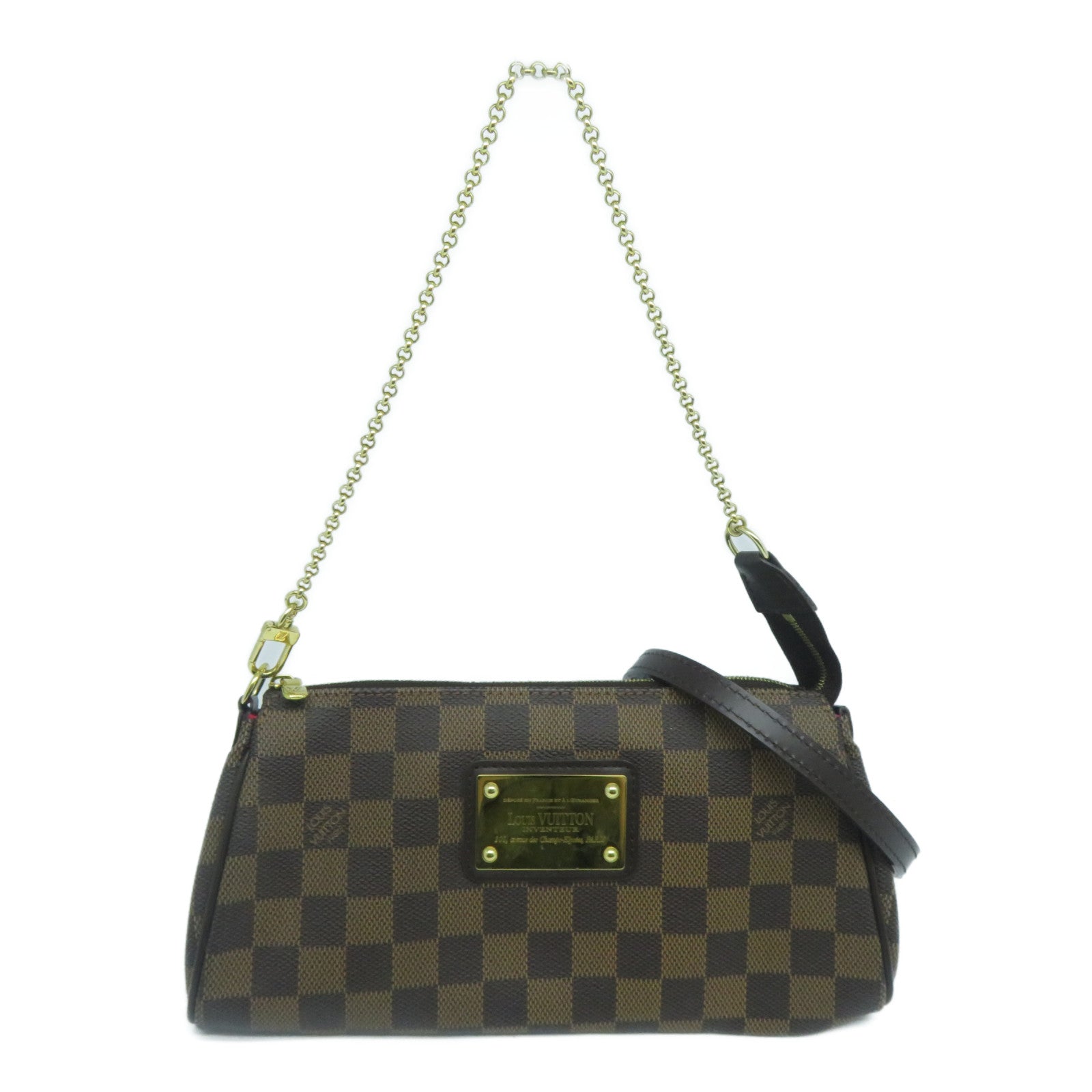 LOUIS VUITTON Damier Eva金扣手挽肩背兩用袋啡色