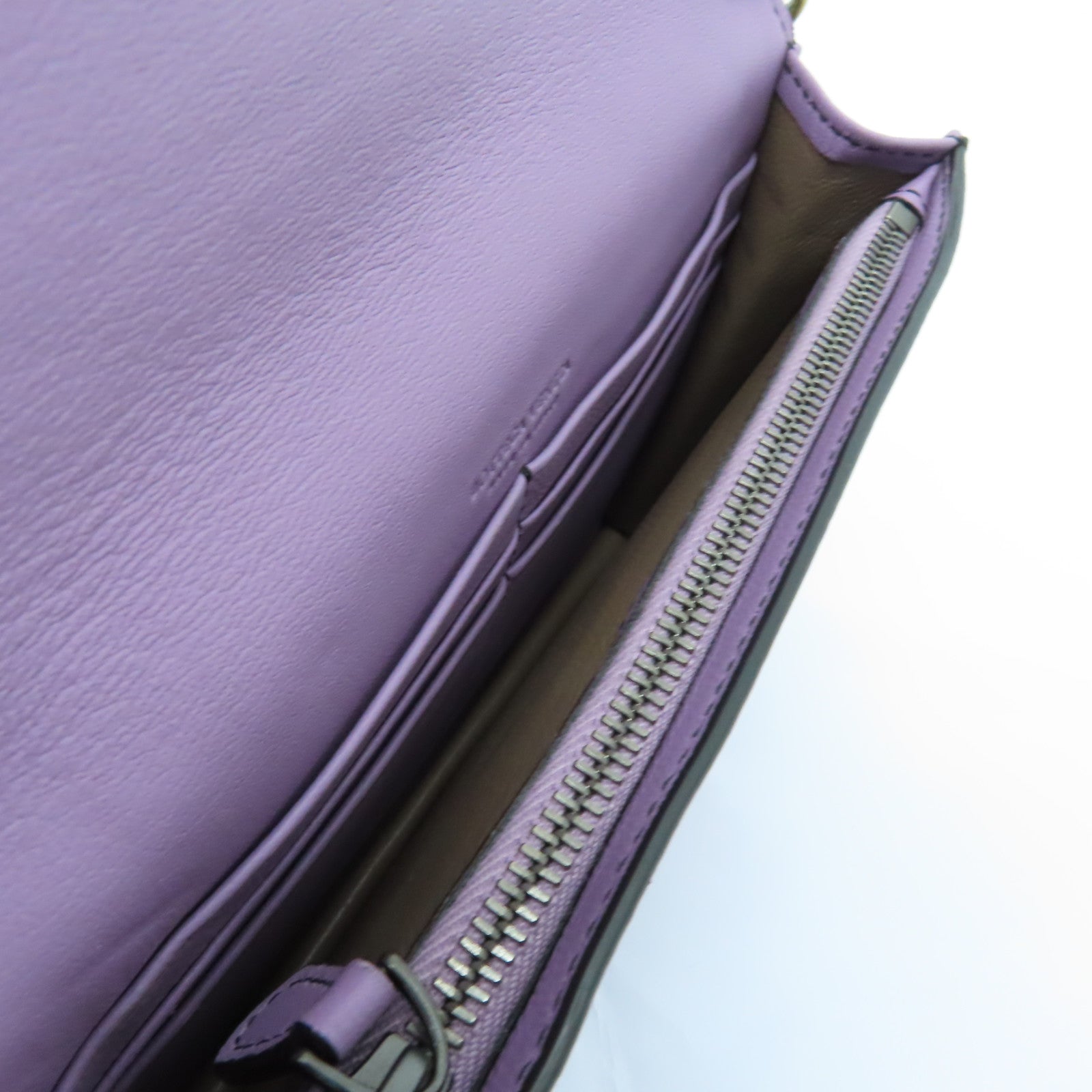 BOTTEGA VENETA 織紋皮革Chain Shoulder Bag金扣鏈帶肩背袋紫色
