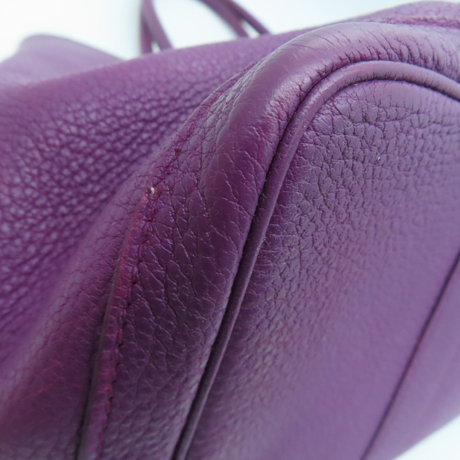 HERMES Negonda Leather GardenParty PM Silver Button Handle Bag Parme / Purple
