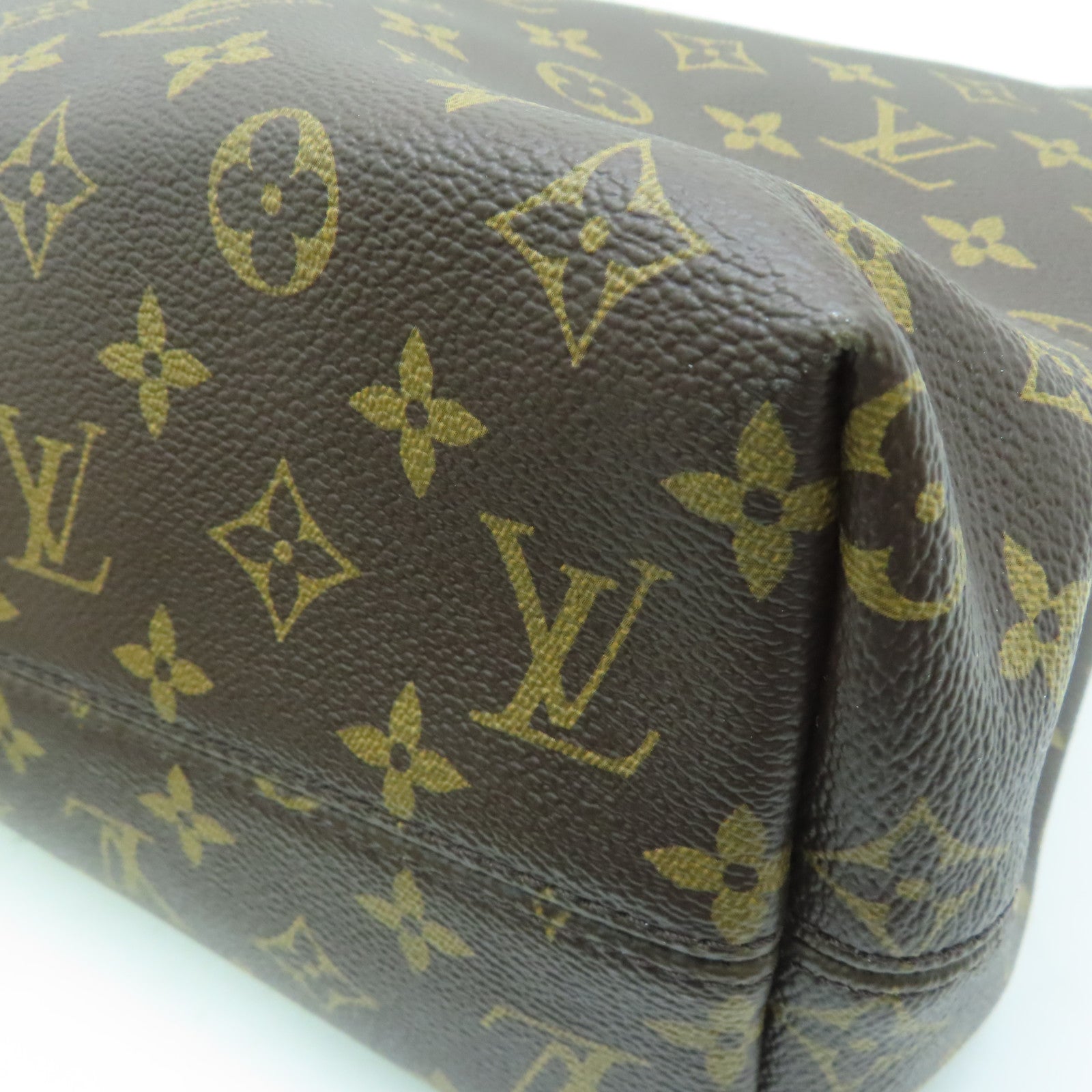 LOUIS VUITTON Monogram Graceful MM Gold Buckle Shoulder Bag Brown