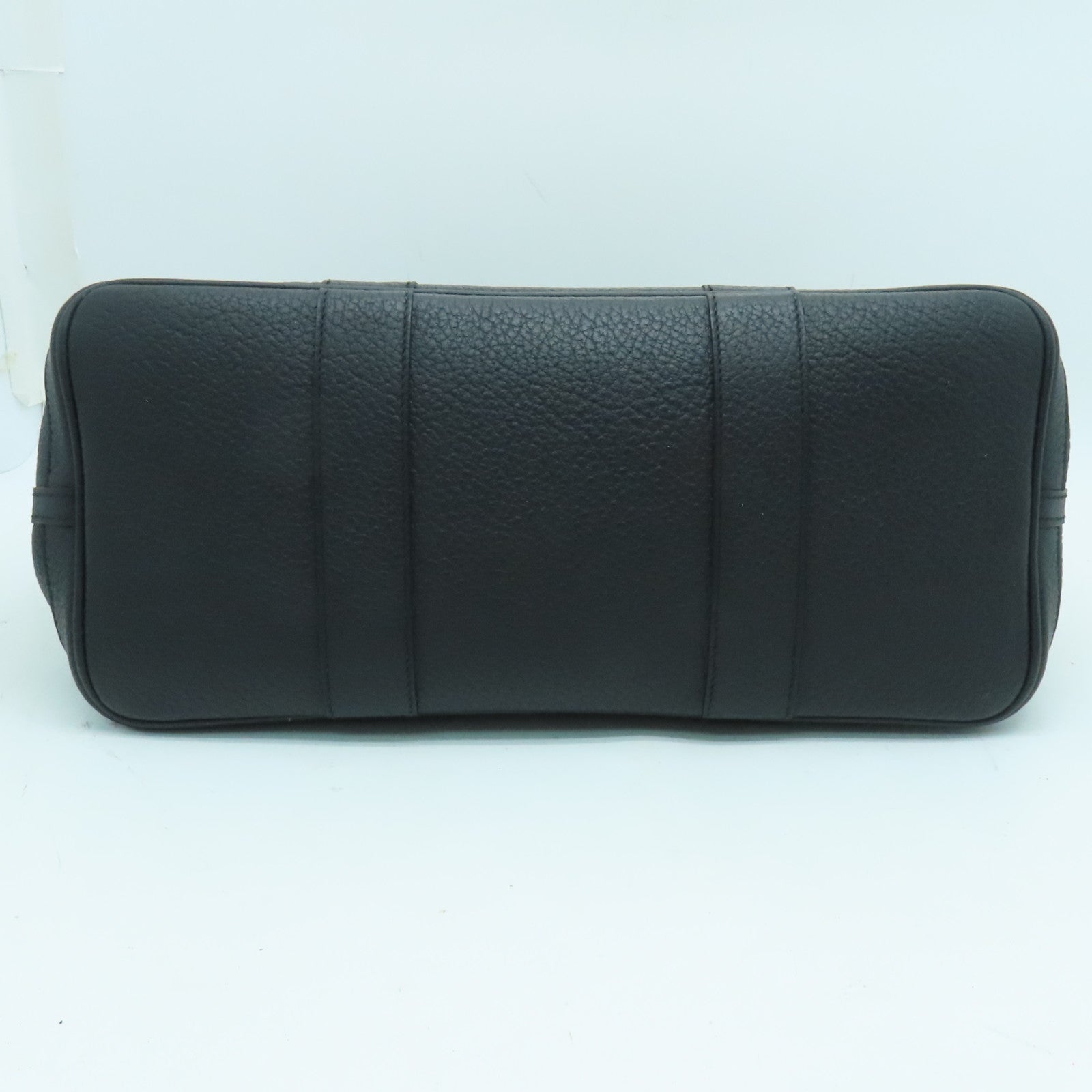 HERMES Negonda皮革GardenParty PM银扣手挽袋黑色